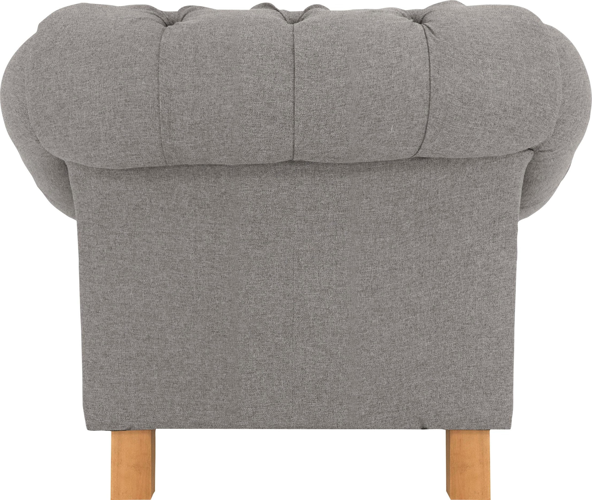 Home affaire Sessel »Alegra« mit Knopfheftung im Rücken, Keder und Nieten in Armlehnen