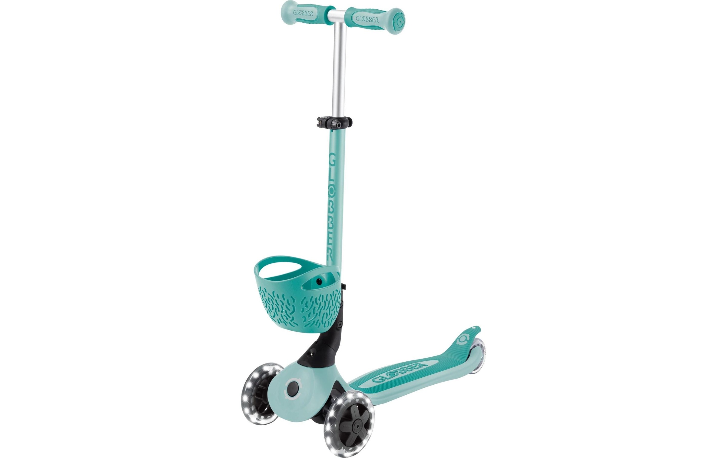 Globber Scooter »GO-UP BABY 360 LIGHTS, mit Leuchtrollen und Leuchtmodul« Aufsitzrad, Laufrad und Scooter in Einem