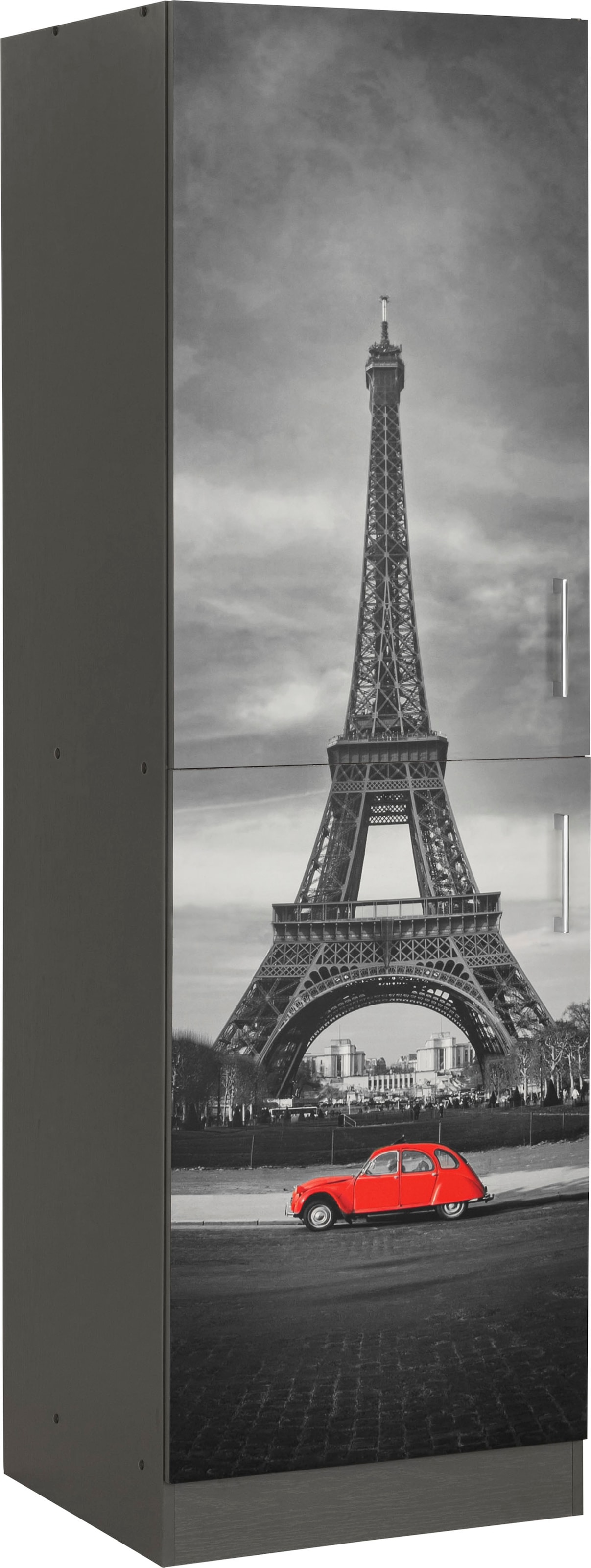 KOCHSTATION Armoire à provisions »KS-Paris« 60 cm de large, 200 cm de haut, beaucoup de rangement, avec impression numérique de qualité