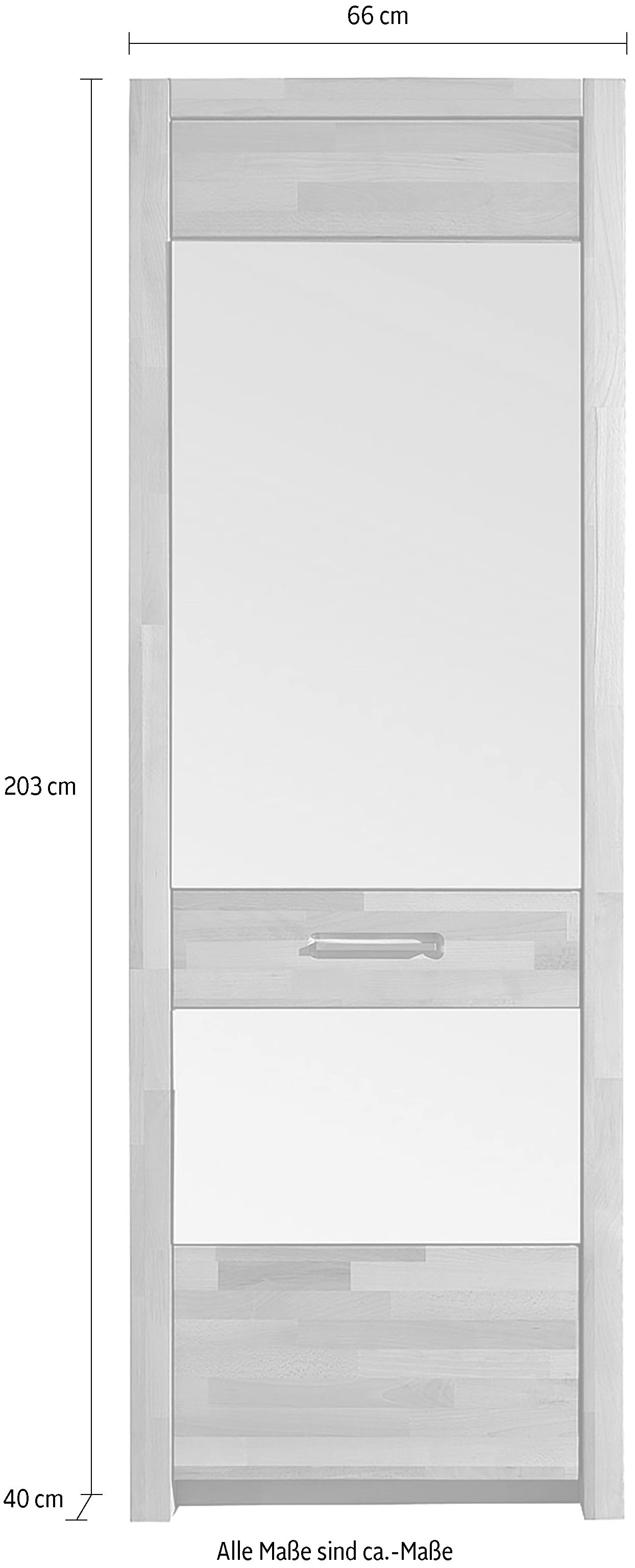MCA living Garderobenschrank »Fenja Spiegelschrank, Schrank, Drehtürenschrank - Höhe 203 cm« 1 Stk. tlg. Massivholz, Kernbuche, 1 Spiegeltür, 1 Kleiderstange, Breite 66 cm