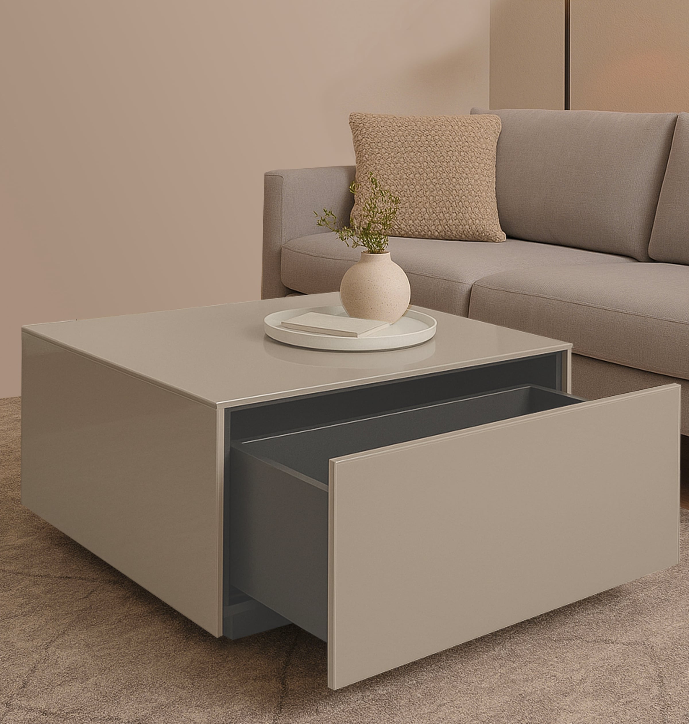 Mäusbacher Couchtisch »Nova« Couchtisch auf Rollen BHT 75/42/75 cm mit 1 Schublade, 1 offenes Fach