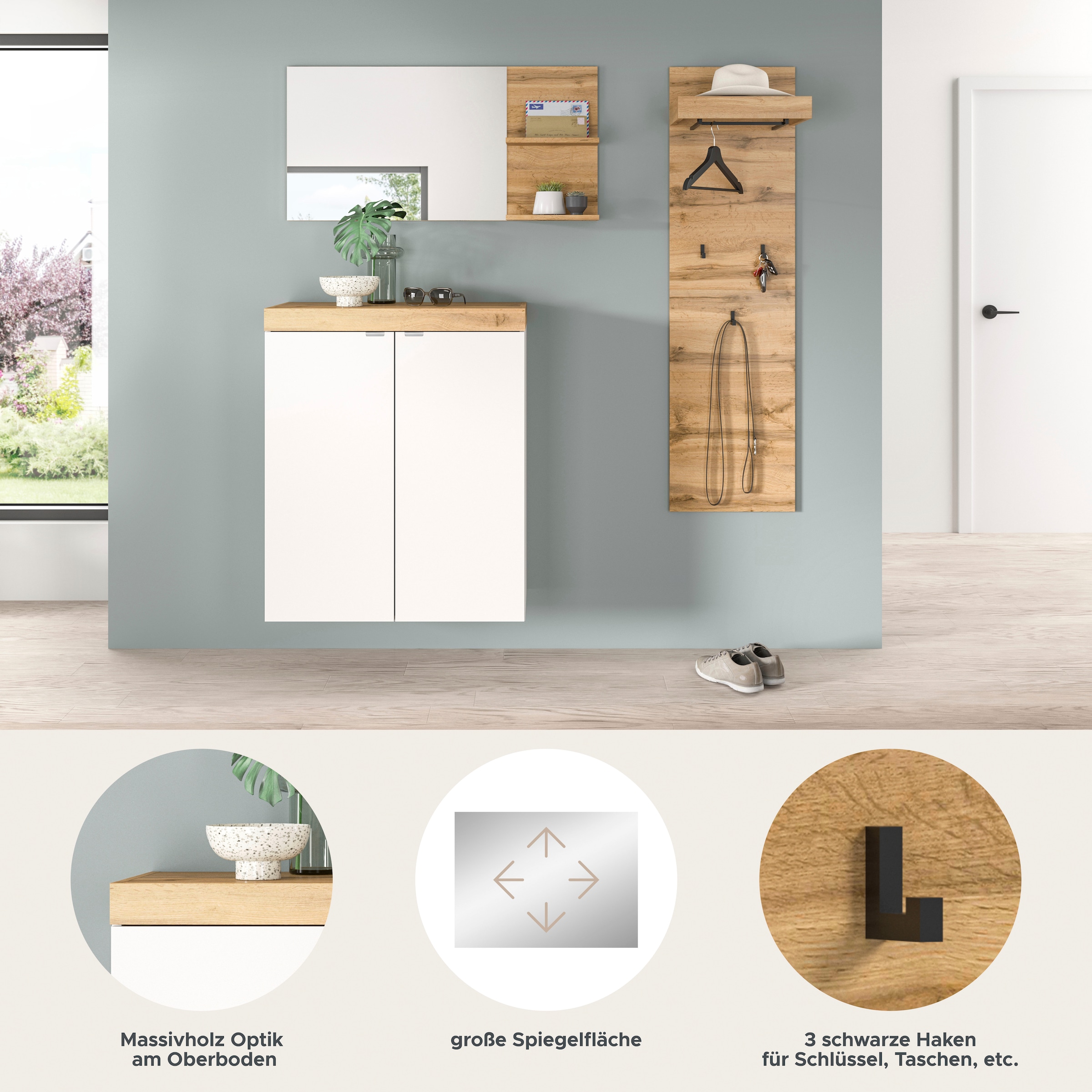 GOODproduct Ensemble de vestiaires »MAMBO II, 3-teilig, hängend oder stehend montierbar« 3 cuis tlg.