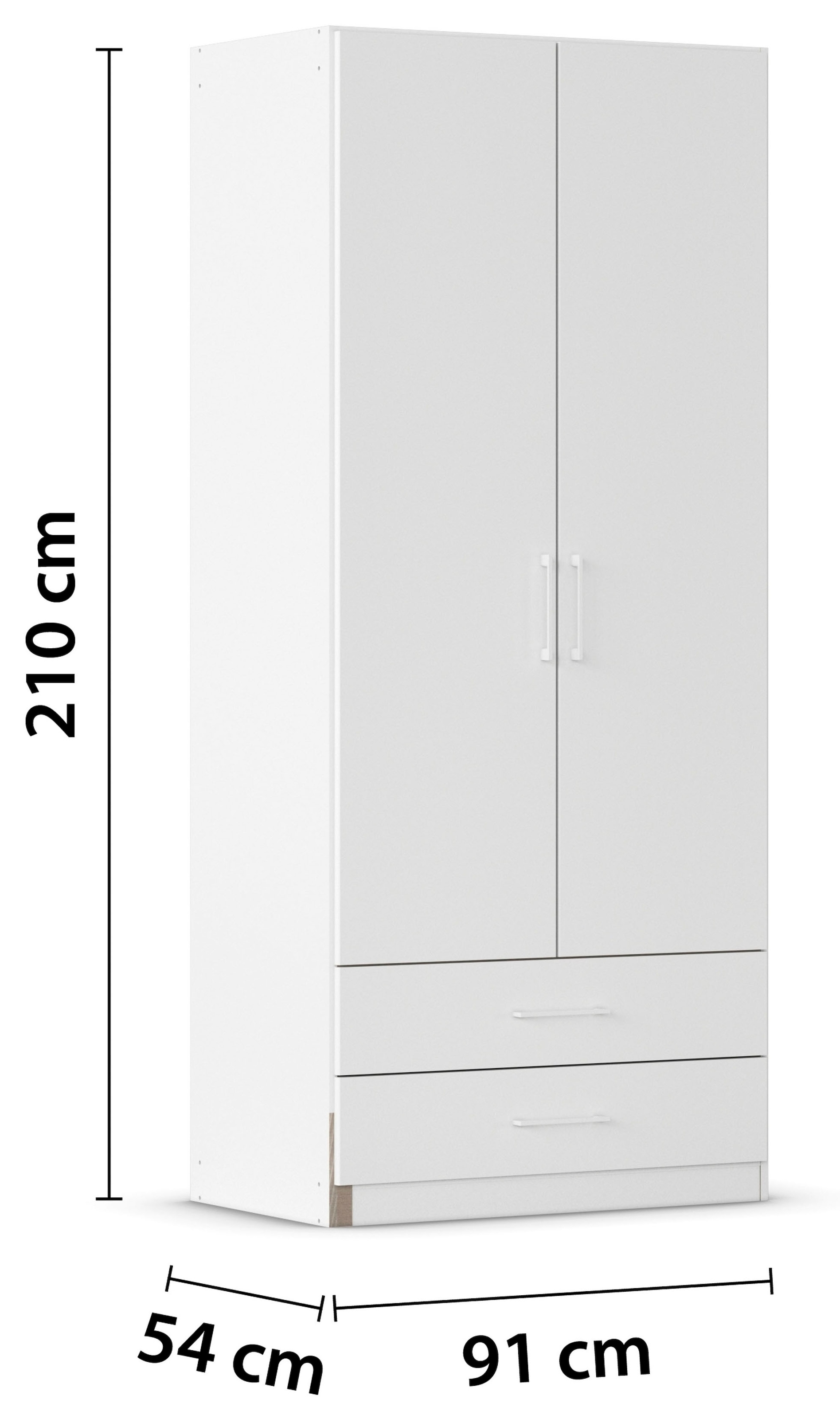 rauch Armoires à vêtements »Schrank Schlafzimmerschrank Garderobe Stauraum GAMMA Breite 91 cm« En 3 configurations BASIC/CLASSIC/PREMIUM (avec fonction SOFT-CLOSE),  avec tiroirs, différentes variantes de poignées MEILLEURE VENTE MADE IN GERMANY