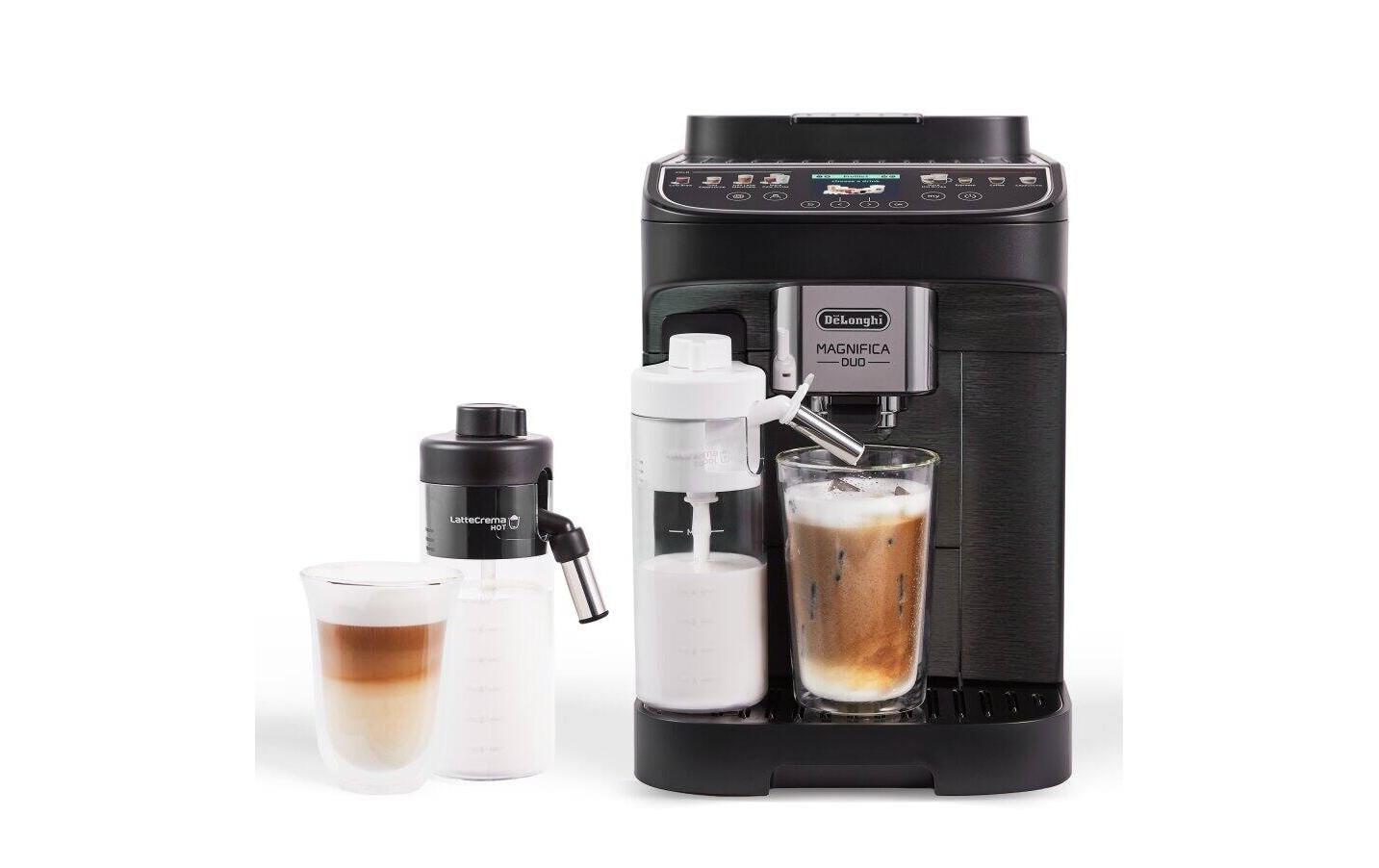 De'Longhi Kaffeevollautomat »MAGNIFICA DUO ECAM330.80.BXB - 20 Rezepte, heisser & kalter Milchschaum« Cold Brew Funktion, 2,4" TFT-Display, 2 Milchkaraffen (Heiss & Kalt)