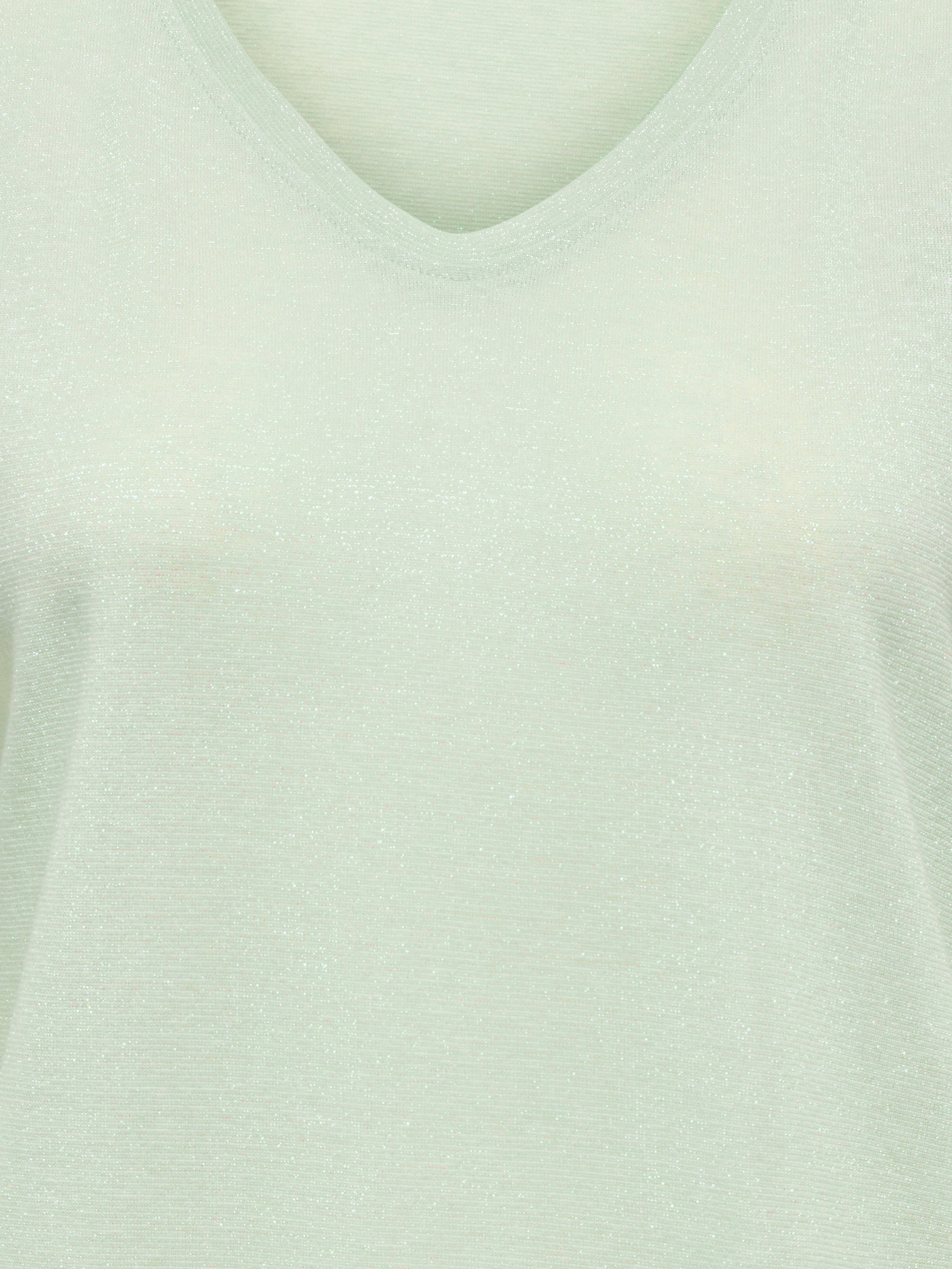 ONLY T-shirt à manches courtes »ONLSILVERY S/S V NECK LUREX TOP JRS NOOS« Mélange de matières avec paillettes, coupe ample, col rond