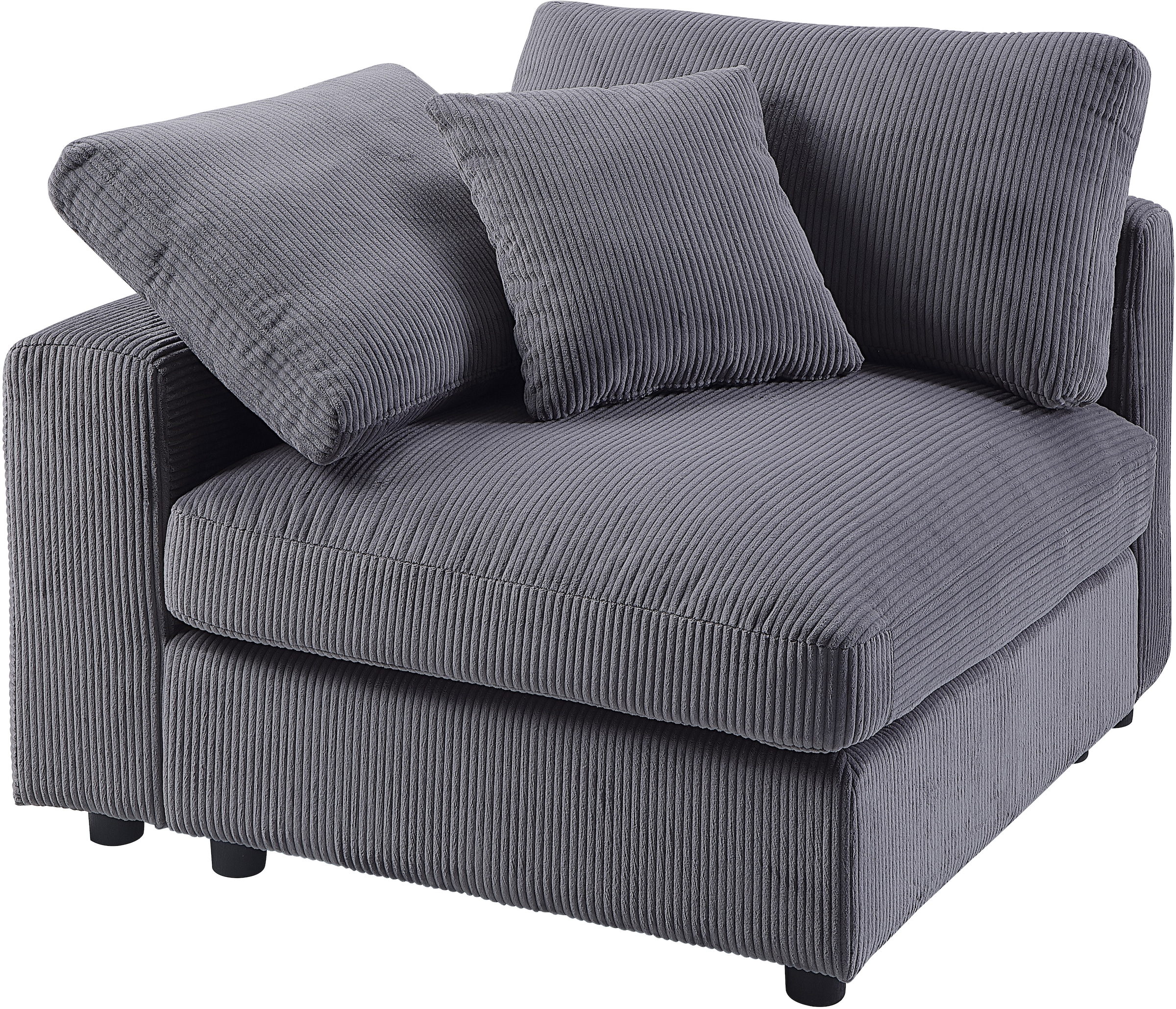 RAUM.ID 4 places »Bennid, XXL-Modulsofa mit vielen individuellen Stellmöglichkeiten« inklusive 2 grossen & 2 kleinen Zierkissen im flauschigen Cord