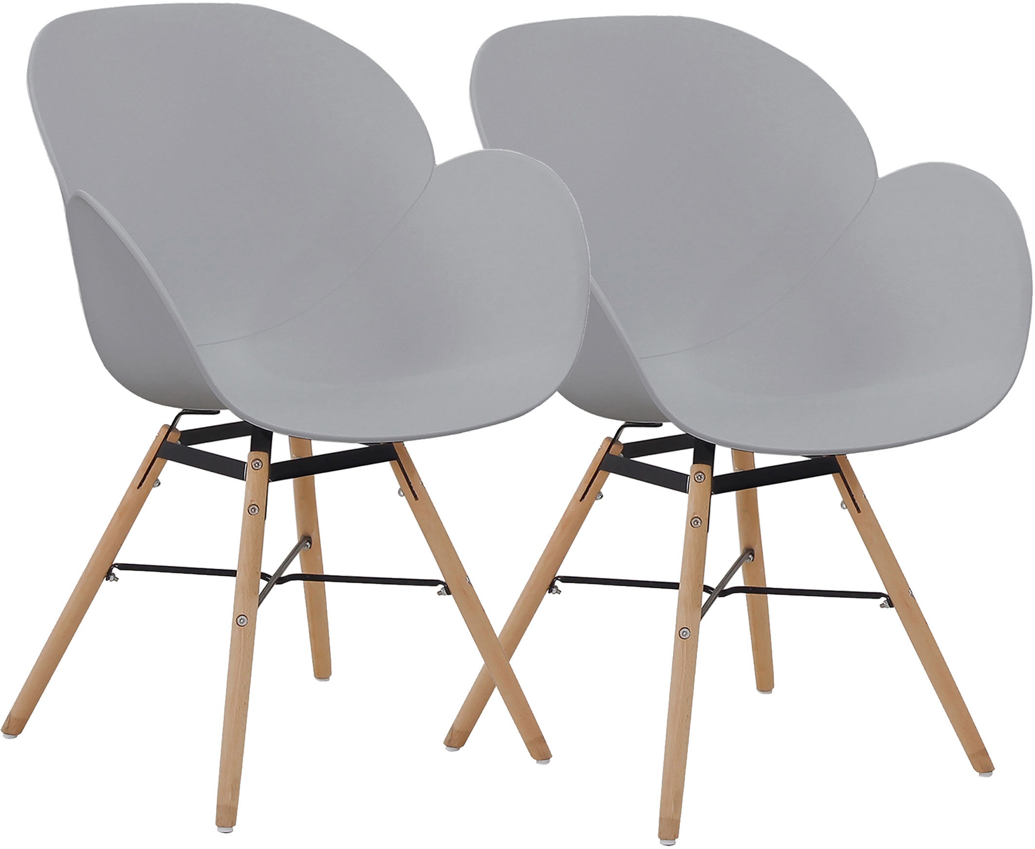 Kayoom Chaise à 4 pieds »Stuhl Amalia 110 2er-Set, praktisches Set, bequemer Kunststoffstuhl« (Set) 2 cuispflegeleicht, abwaschbar, in einem Stück spritzgegossene Sitzfläche