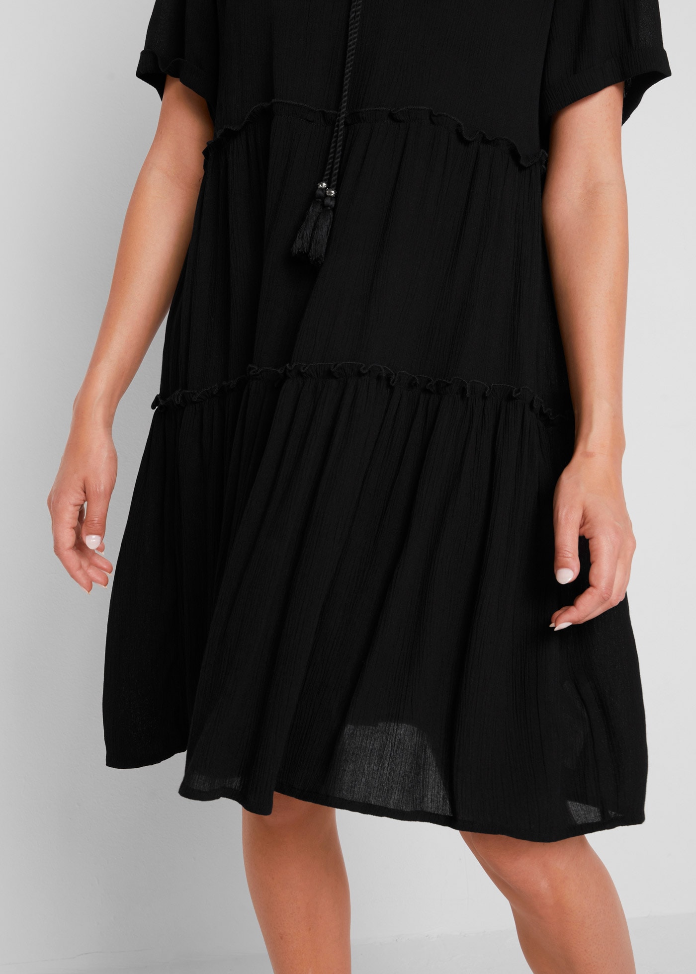 bonprix Tunikakleid für den Alltag, aus Viskose, in A-Linie, mit V-Ausschnitt