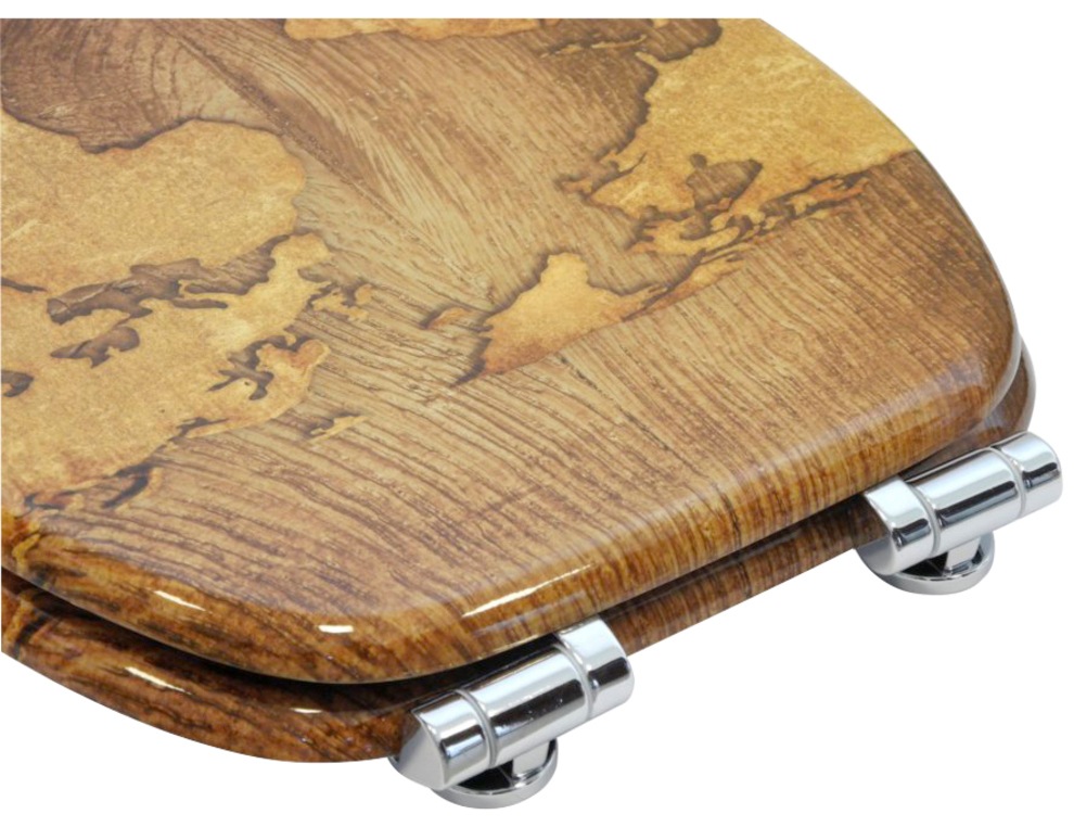 Sanilo Badaccessoire-Set »World Map« bestehend aus WC-Sitz, Badteppich und Waschbeckenstöpsel