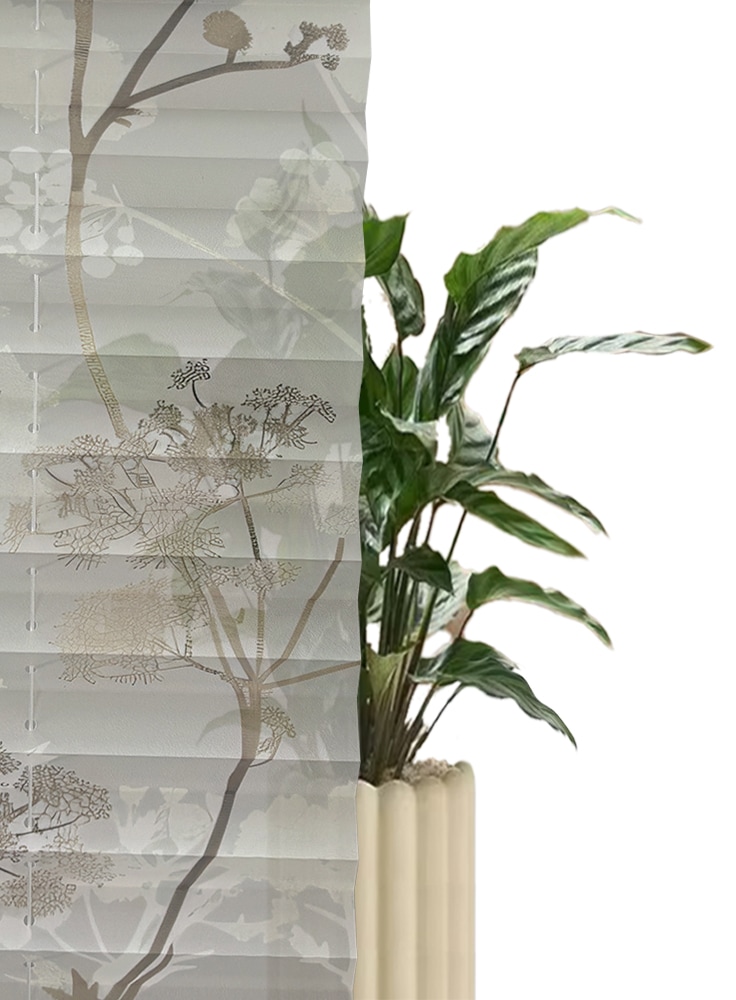 GOODproduct Plissee »MYNNI« Lichtschutz ohne Bohren verspannt florales Muster, Sonnenschutz, für Tür & Fenster- NEUHEIT