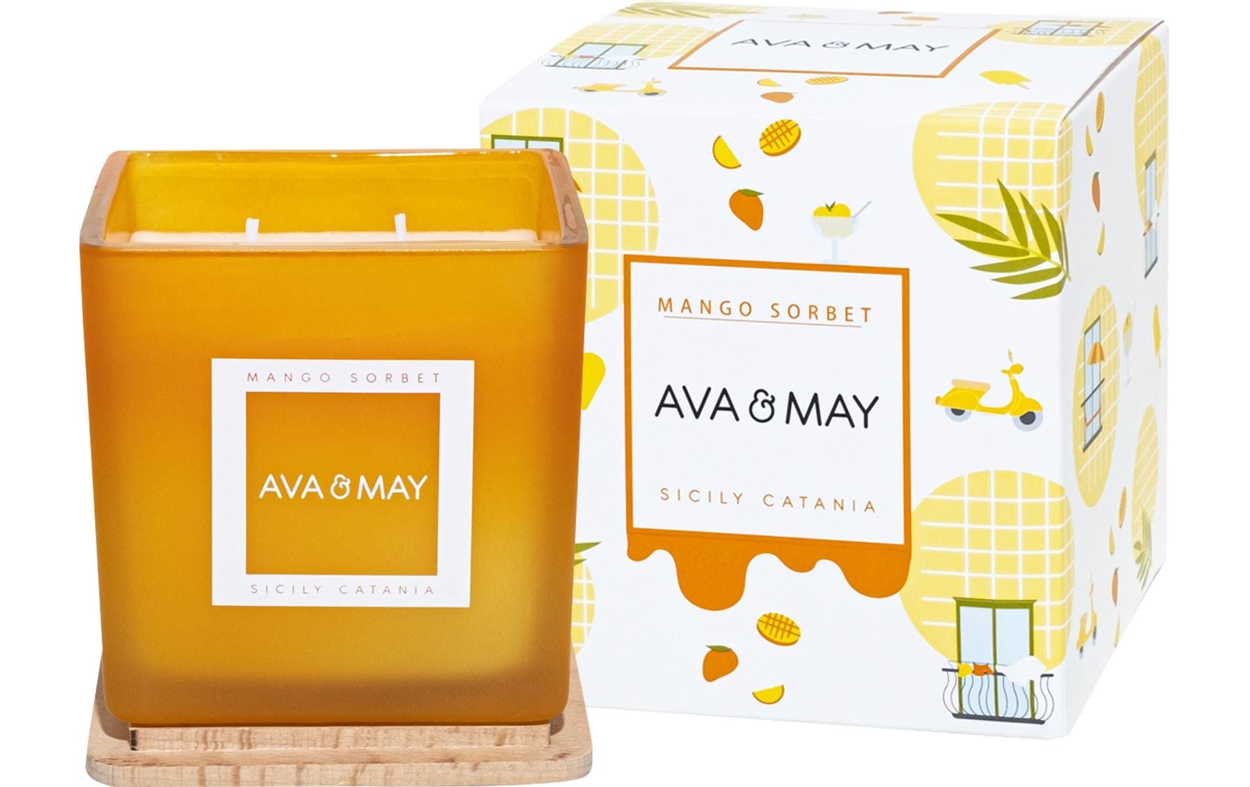 AVA & MAY Bougie parfumée »Mango Sorbet 450 g«