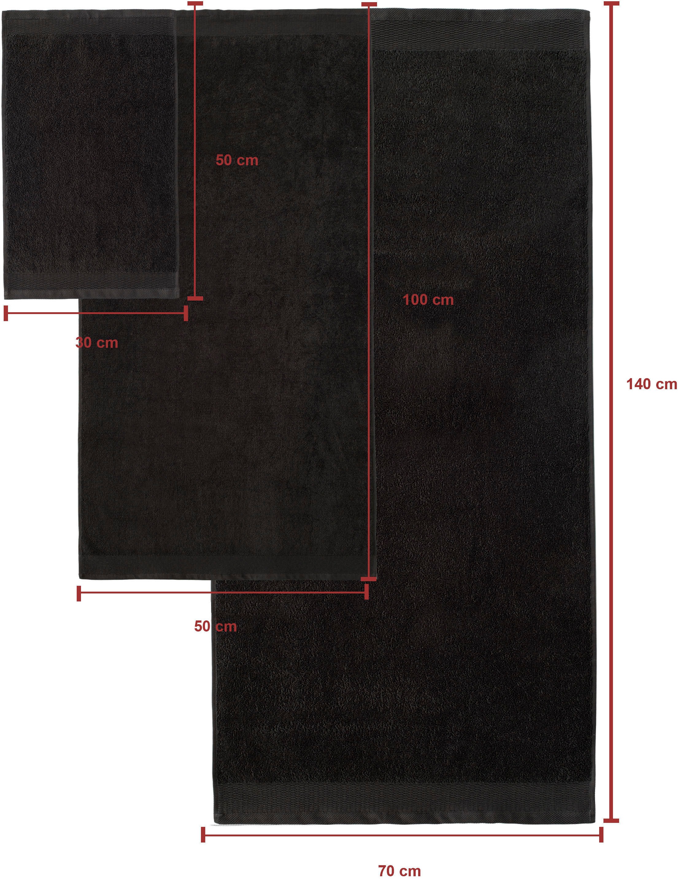 GOODproduct Handtuch Set »Fenya, flauschig und weich, Premium Handtücher, 550 gr/m²« Set 6 Stk. Walkfrottier mit Bordüre, Set, 100% Baumwolle, Hotel-Qualität, 5 Jahre Garantie