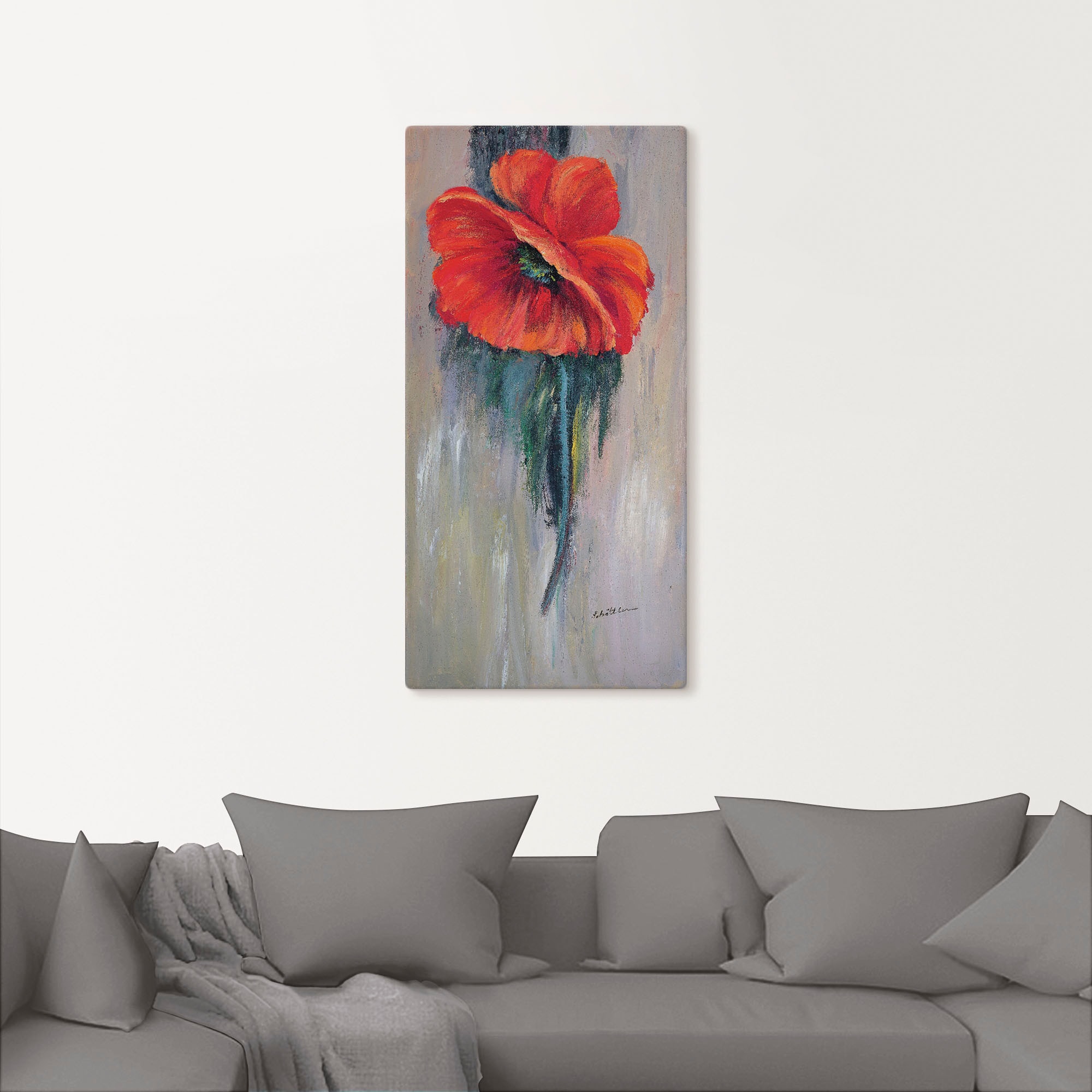 Artland Tableau sur toile »Roter Mohn III« 1 cuis tlg. auf Holzrahmen gespannt