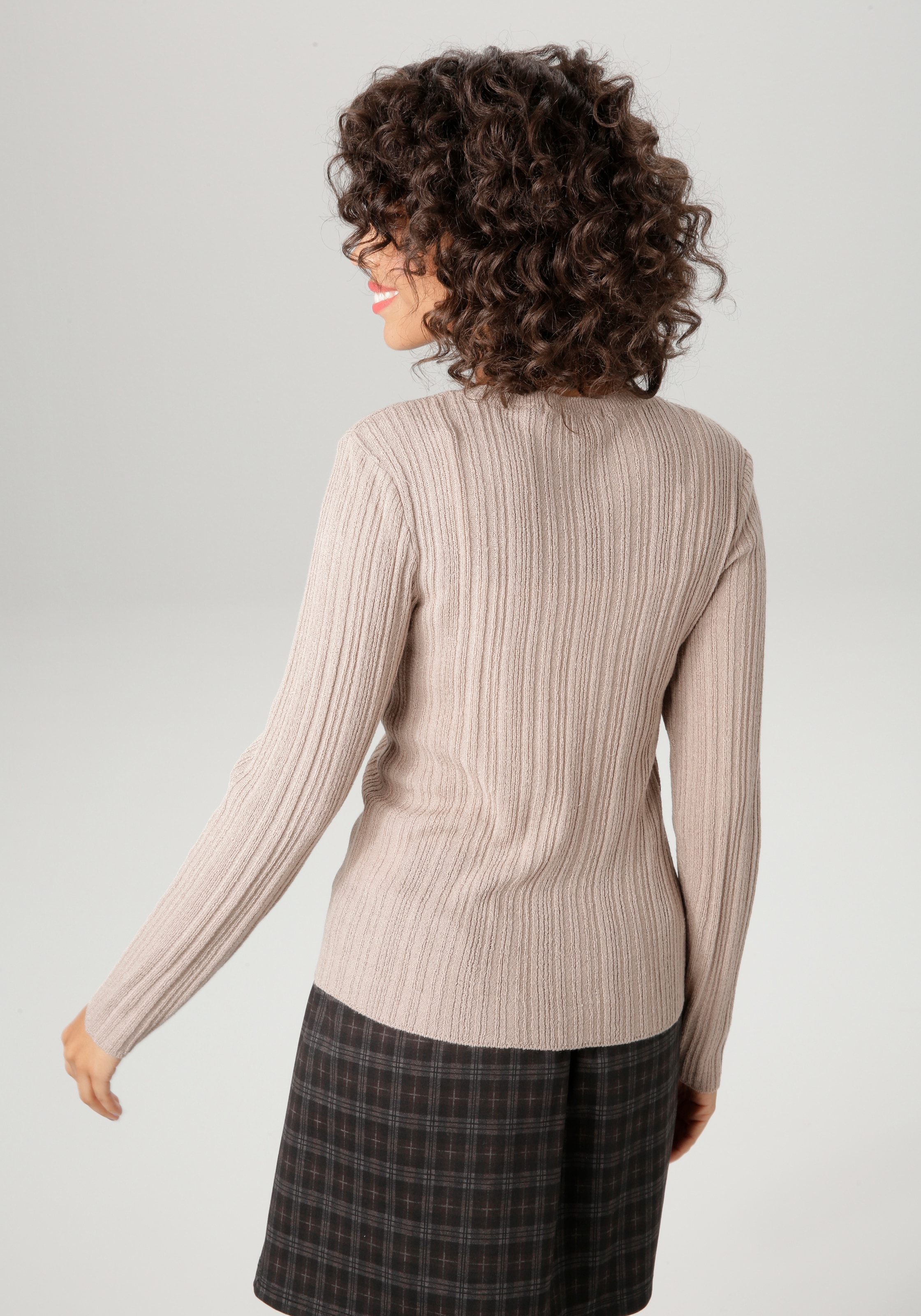 Aniston CASUAL Strickpullover im Ripp-Muster-Mix