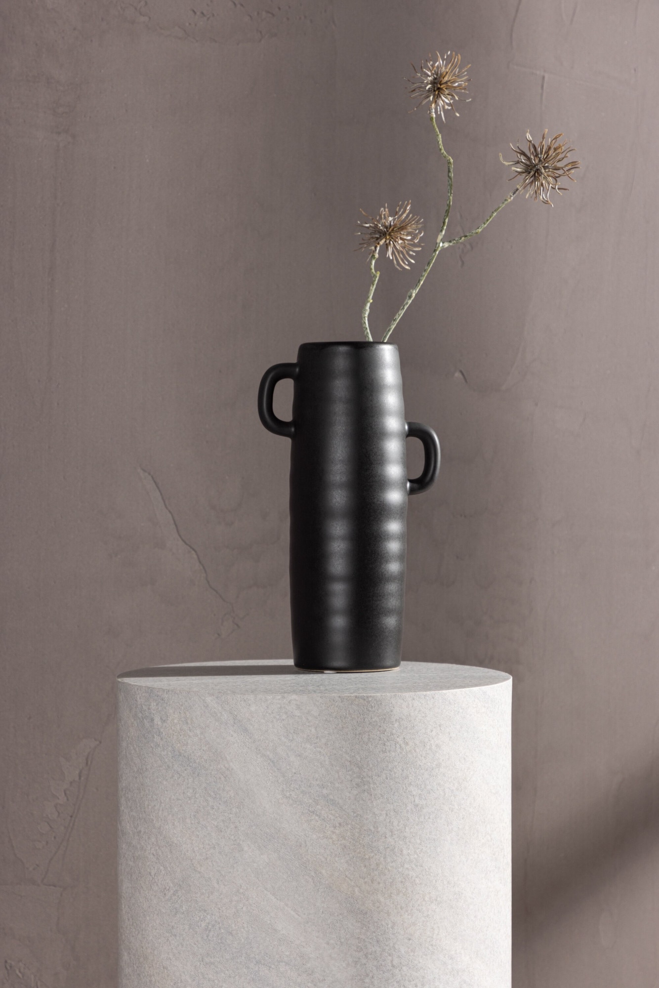 Venture Home Table d'appoint »York, runder Beistelltisch Ø 30 × 50 cm in moderner Betonoptik« table d'appoint, MDF, ronde, compacte, aspect béton, discrète