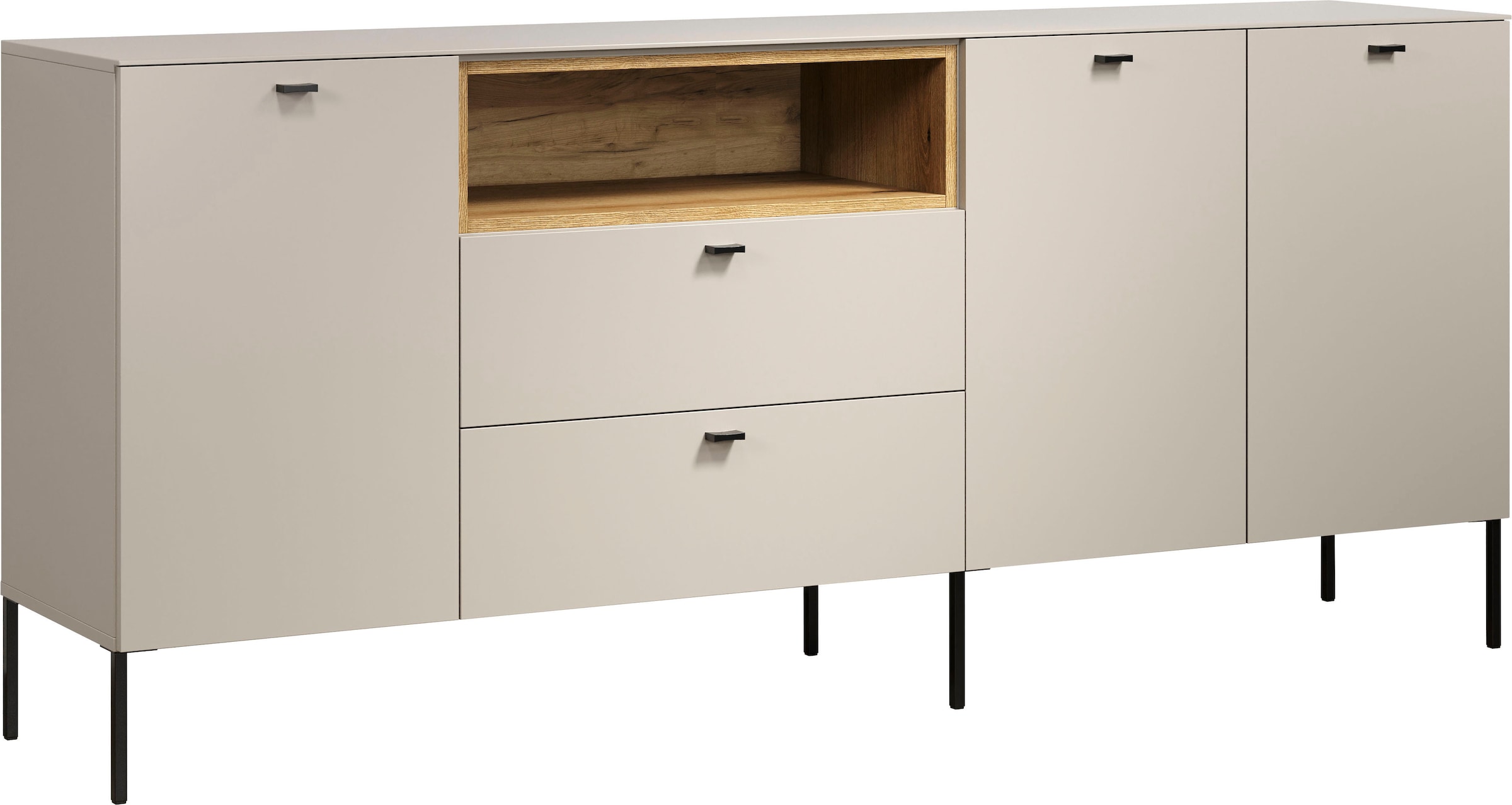 Home affaire Buffet »San Pedro« 1 cuis tlg. Anrichte mit Griffen und Füssen aus Metall - (B/T/H) 197/42/85 cm
