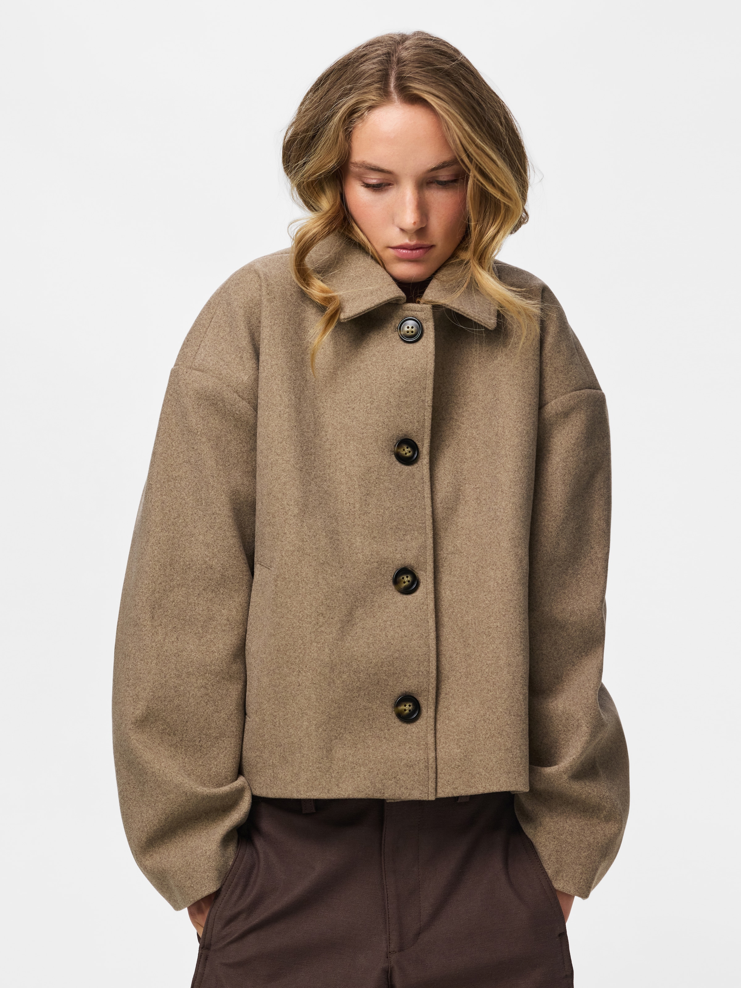 pieces Kurzjacke »PCAYA SHORT COAT NOOS BC« Kunstfaser