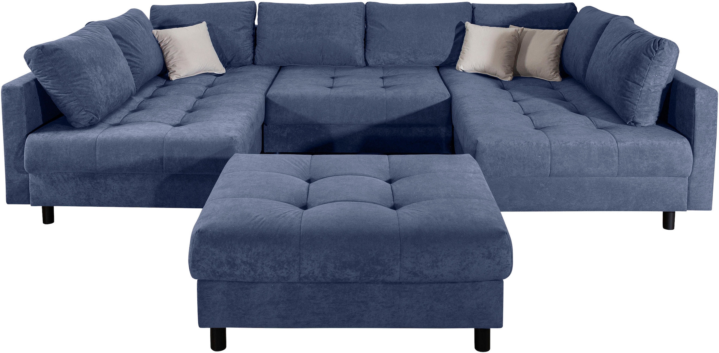 COLLECTION AB Wohnlandschaft »Toni U-Form, B: 298 cm« mit Hocker & 3 Zierkissen, Federkern