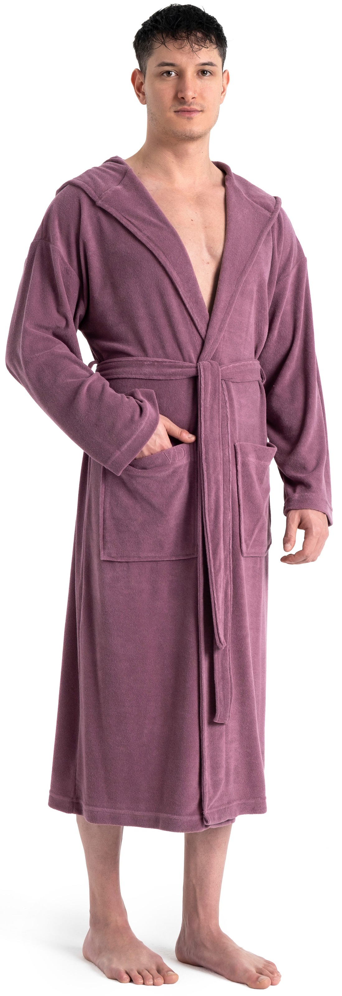 my home Herrenbademantel »Jule, ideal für Sauna & Spa, Hotelbademantel, Morgenmantel« 1 Stk. einfarbiger Leichtfrottier-Bademantel, hoher Baumwollanteil, S-4XL