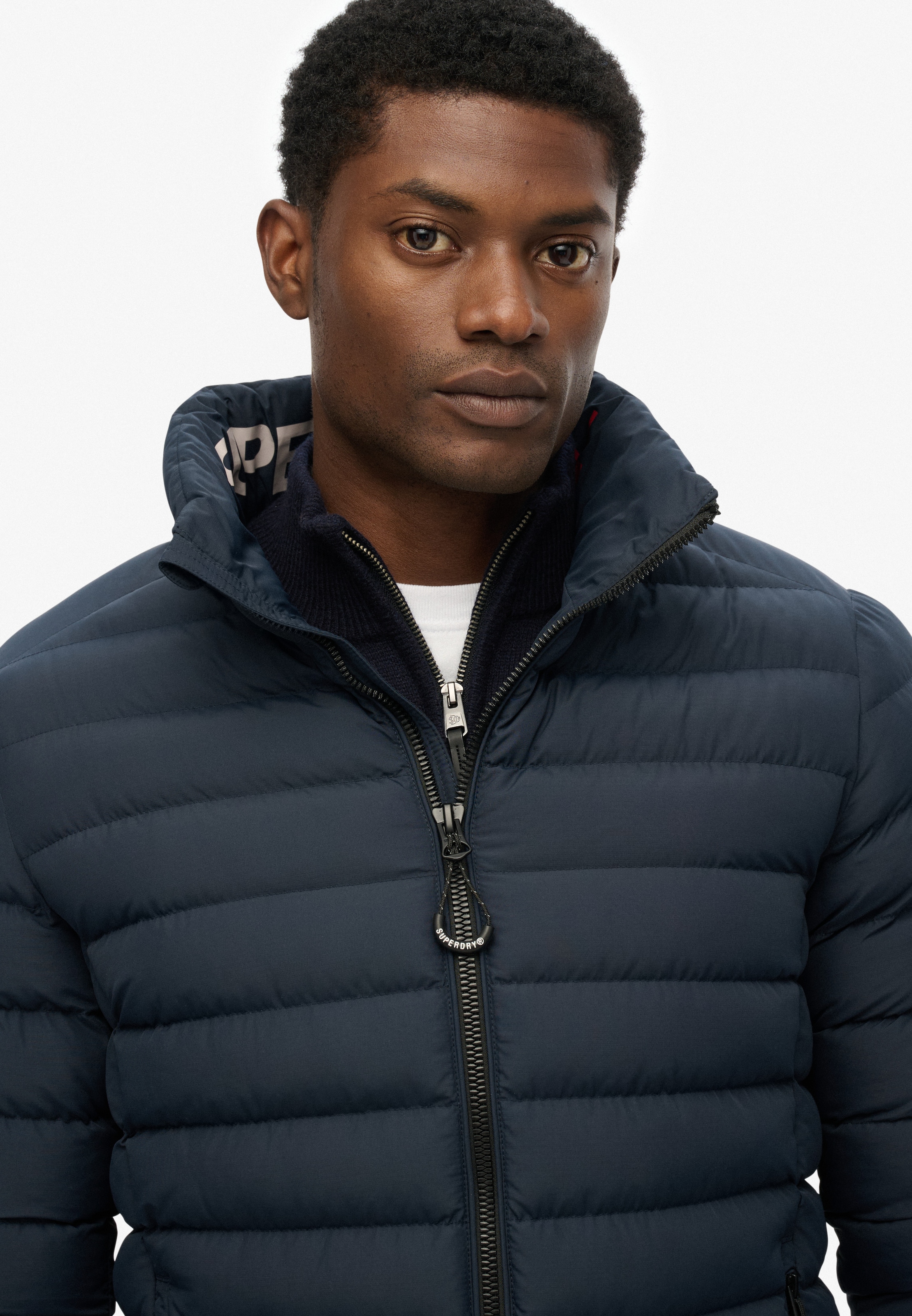 Superdry Steppjacke »FUJI PRINT PADDED JACKET« ohne Kapuze Slim Fit, mit Reissverschluss, in unifarbener Optik