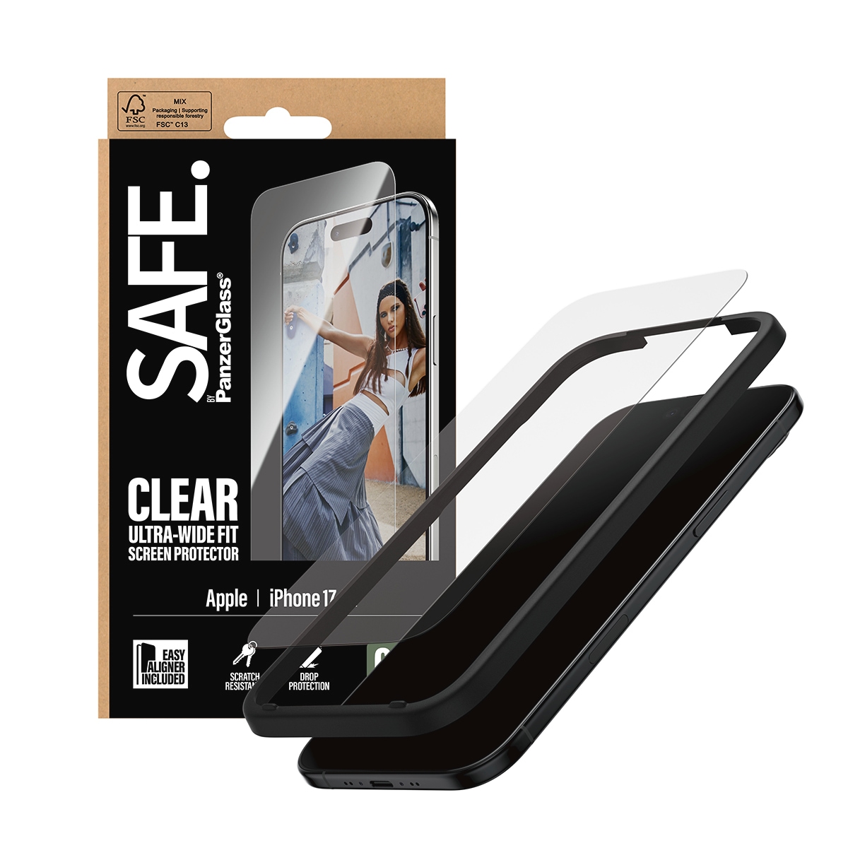 SAFE by PanzerGlass Verre de protection d'écran »Ultra-Wide Fit Screen Protector« für Apple iPhone Air Displayschutzfolie, Schutzfolie, Bildschirmschutz, kratz- & stossfest