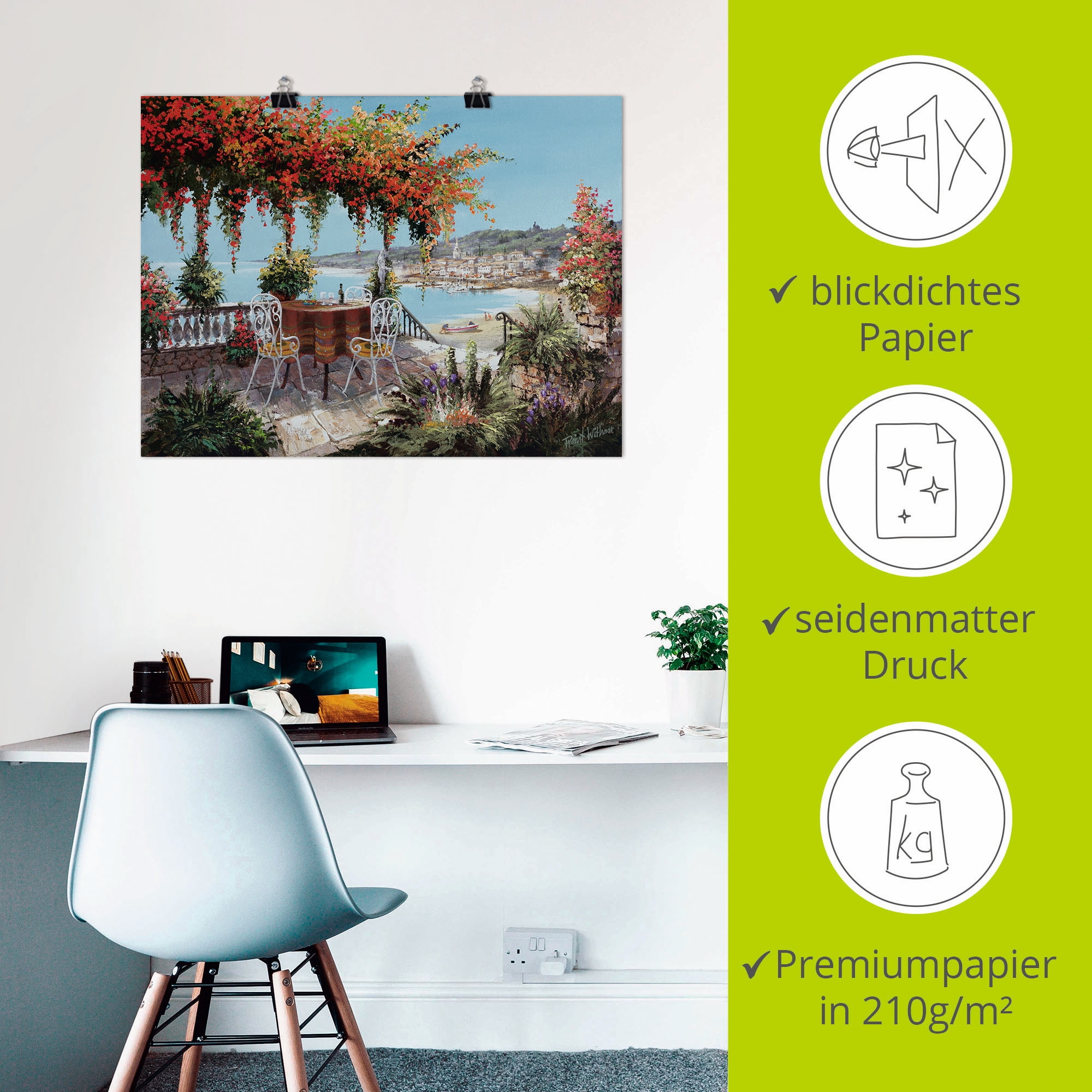 Artland Fresque murale »Macht mein Tag perfekt« 1 cuis tlg. als Leinwandbild, Poster in verschied. Grössen