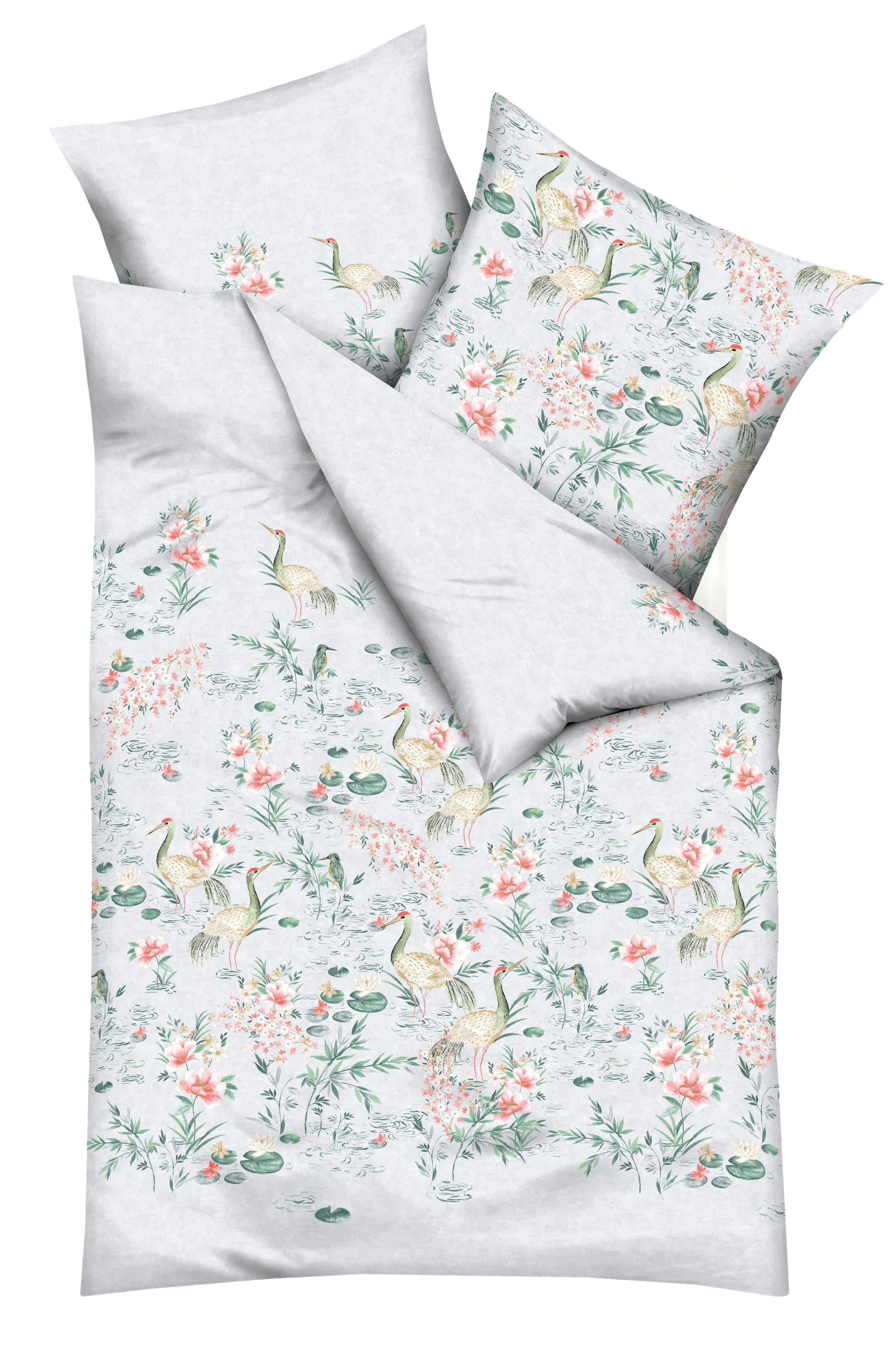 Kaeppel Linge de lit »Pagode« 2 cuis Avec fleurs