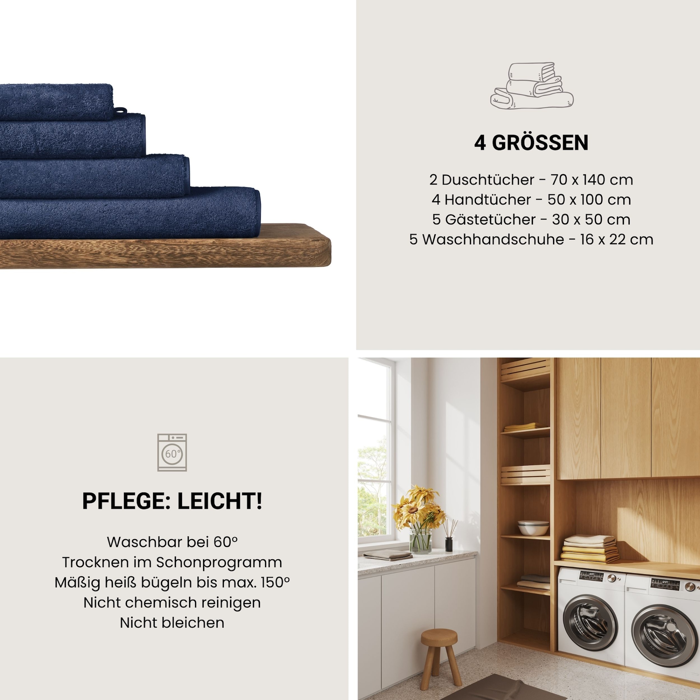 Schiesser Gaestehandtuecher »Milano aus 100% Baumwolle mit eleganter Bordüre in Hoch-Tief-Optik« Made in Green