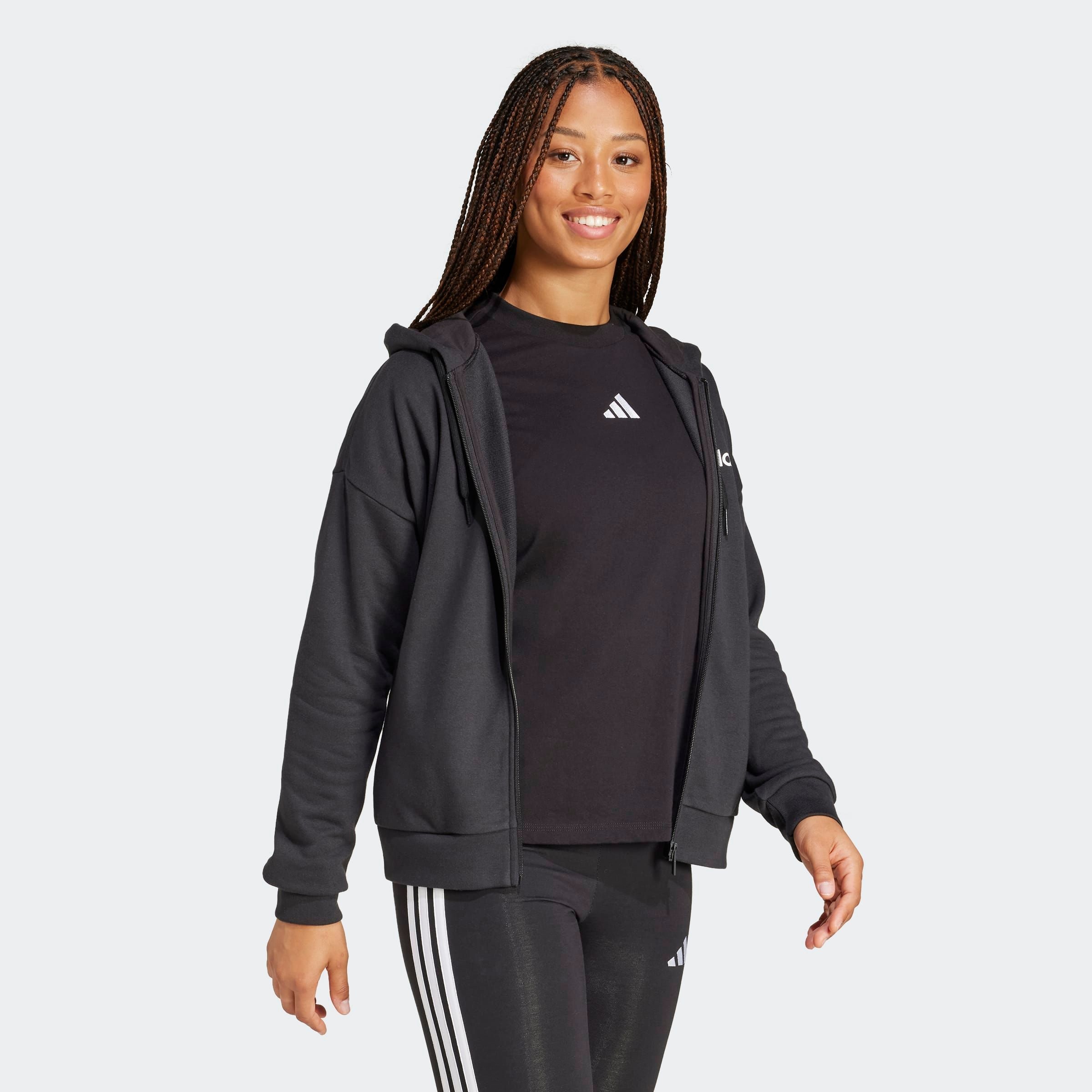 adidas Sportswear Kapuzensweatshirt »W LIN FT FZ HD«

