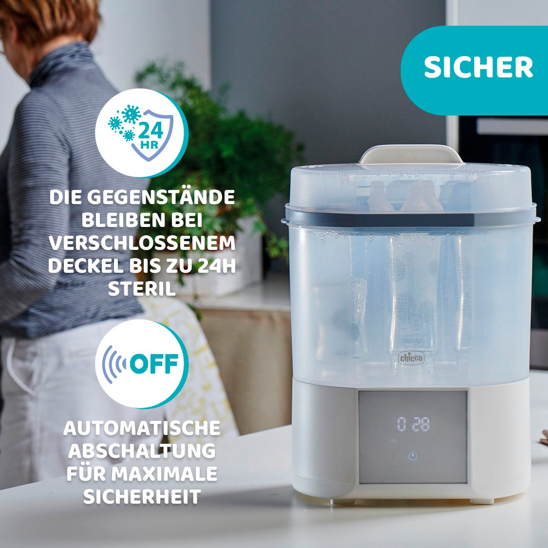 Chicco Stérilisateur à vapeur »Modularer Sterlisator mit Trocknungsfunkion« mit Trocknungsfunktion