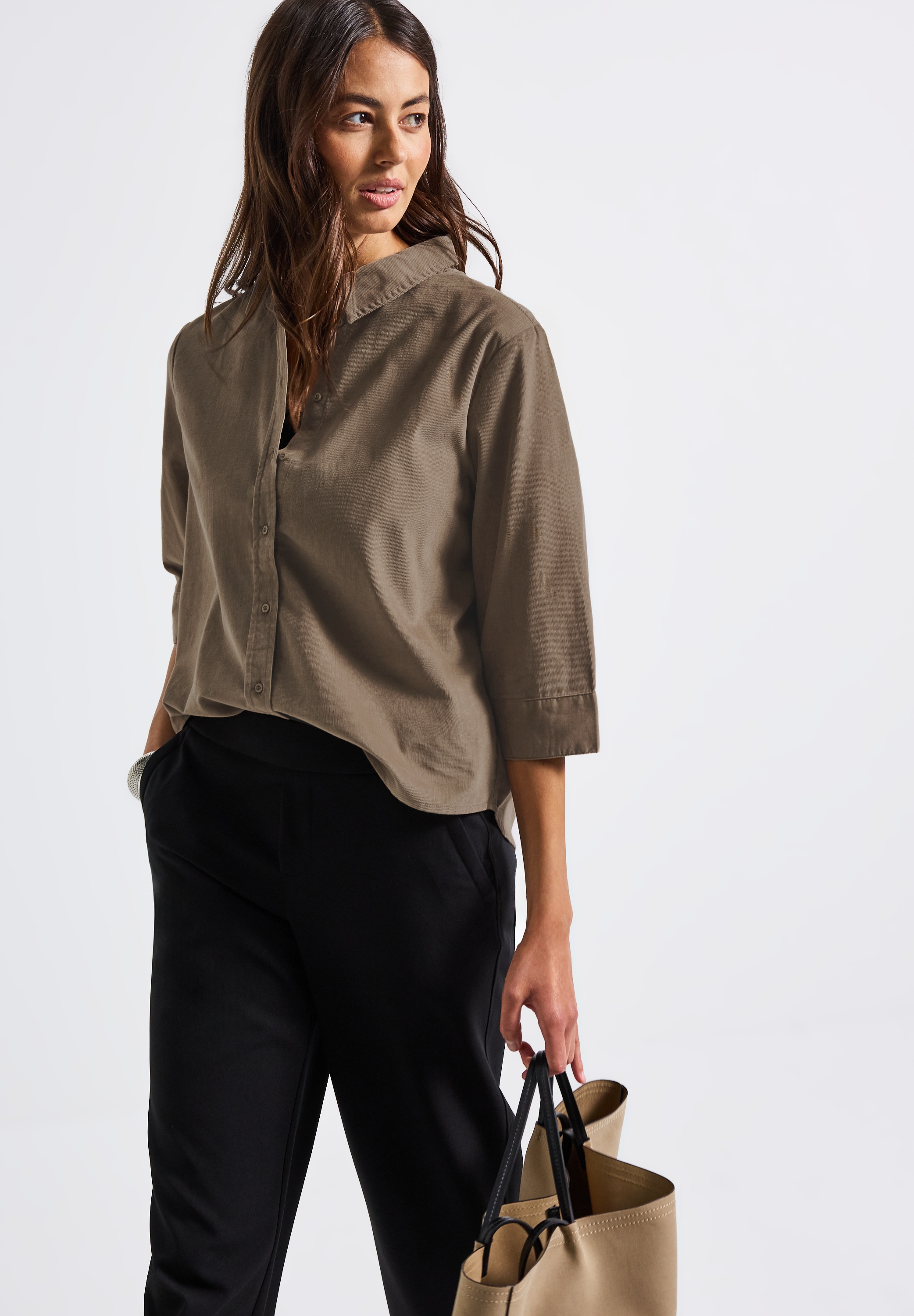 STREET ONE Blouse chemise , in Cord Qualität
