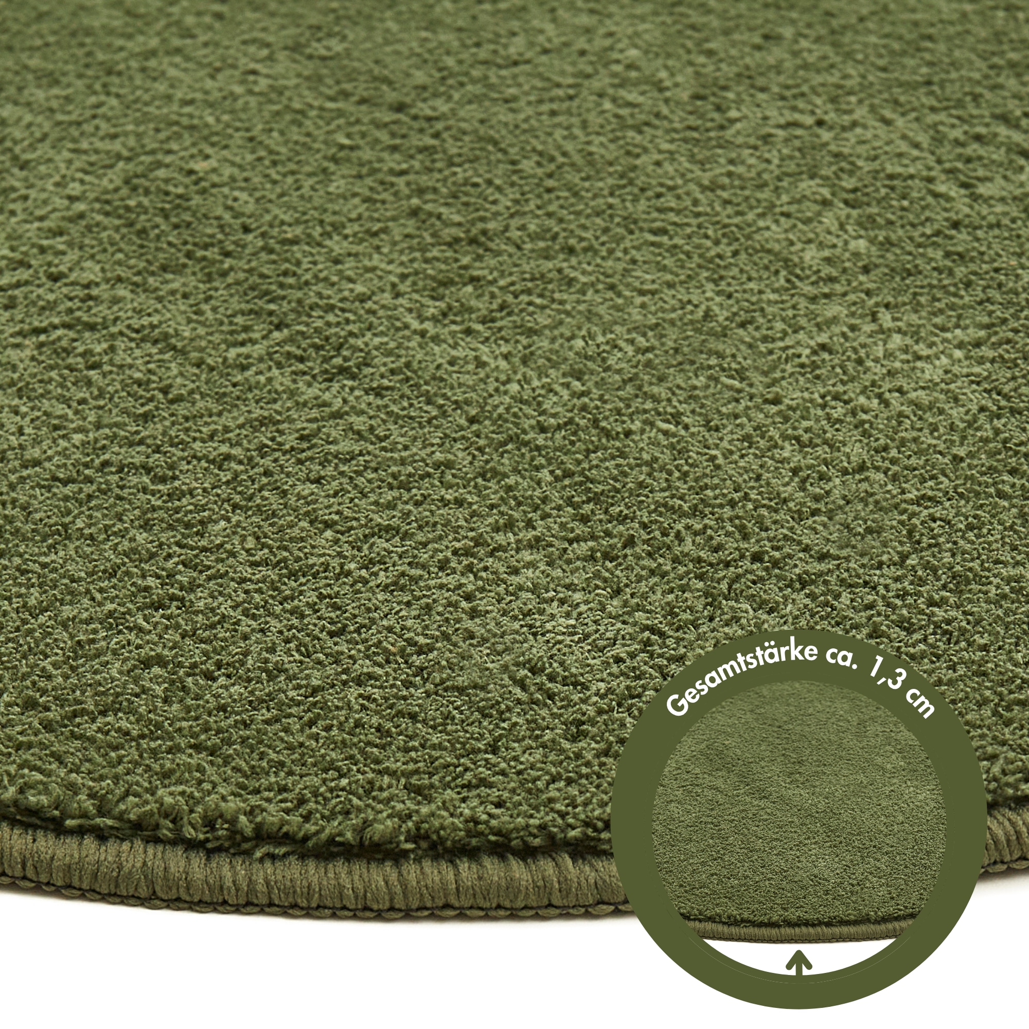 Andiamo Tapis »Arezzo« Rond 16 mm Höhe Uni Farben, weicher Flor, waschbar, ideal im Wohnzimmer & Schlafzimmer