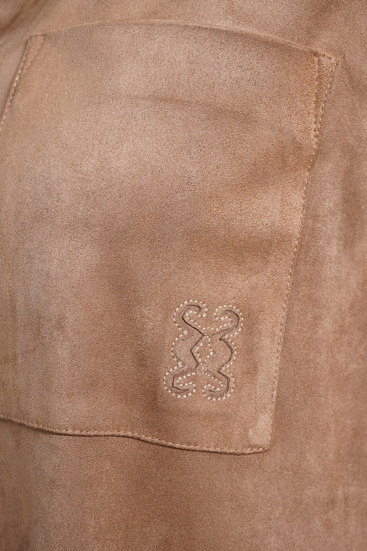 Smith & Soul Hemdblusenkleid Brusttasche in Wildleder-Optik, 3/4-Ärmel