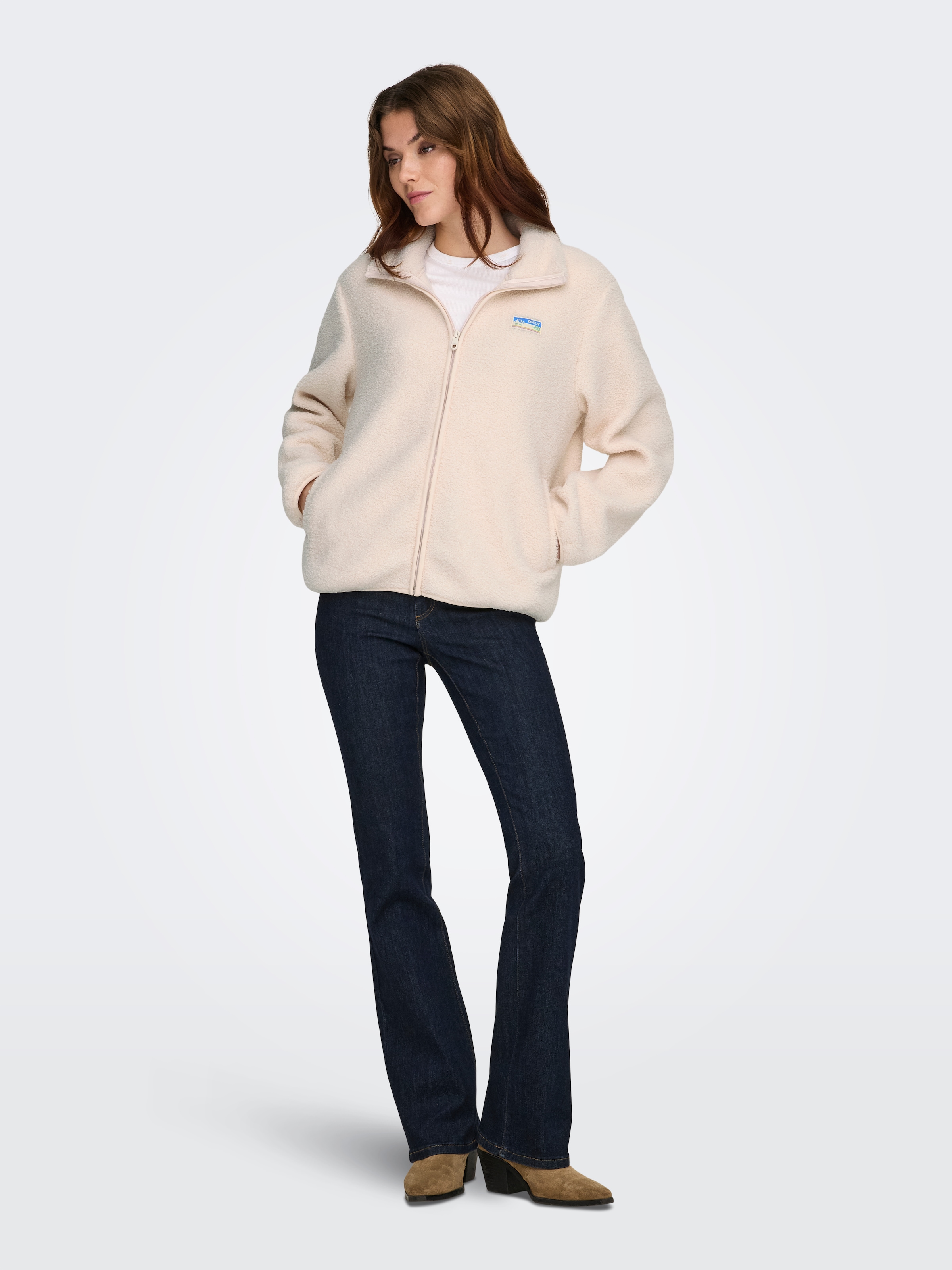 ONLY Veste en peluche »ONLEVA LIFE TEDDY JACKET CC OTW« ohne Kapuze Kunstfaser,