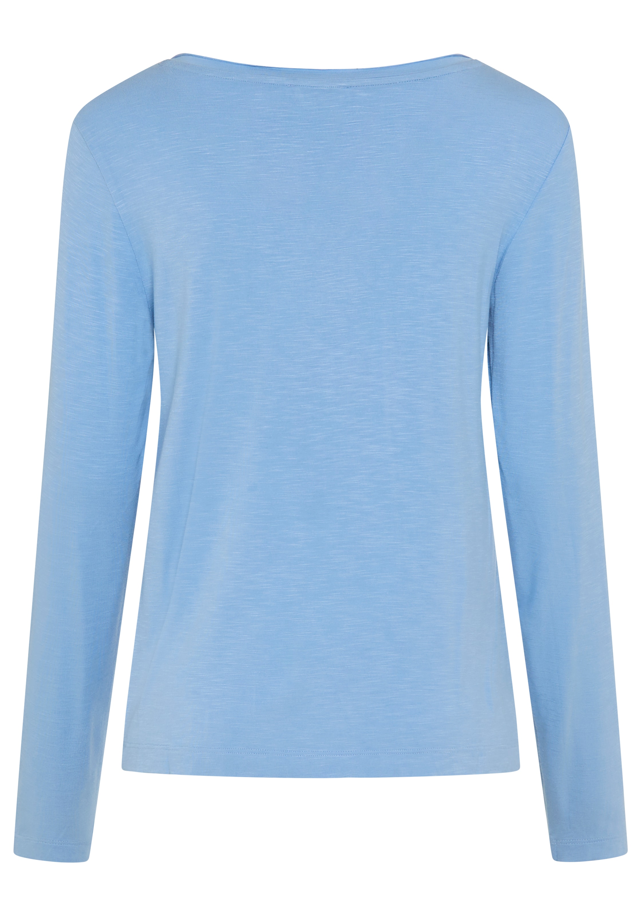 Flashlights Langarmshirt figurumspielende Passform, hüftlange Schnittform, V-Ausschnitt