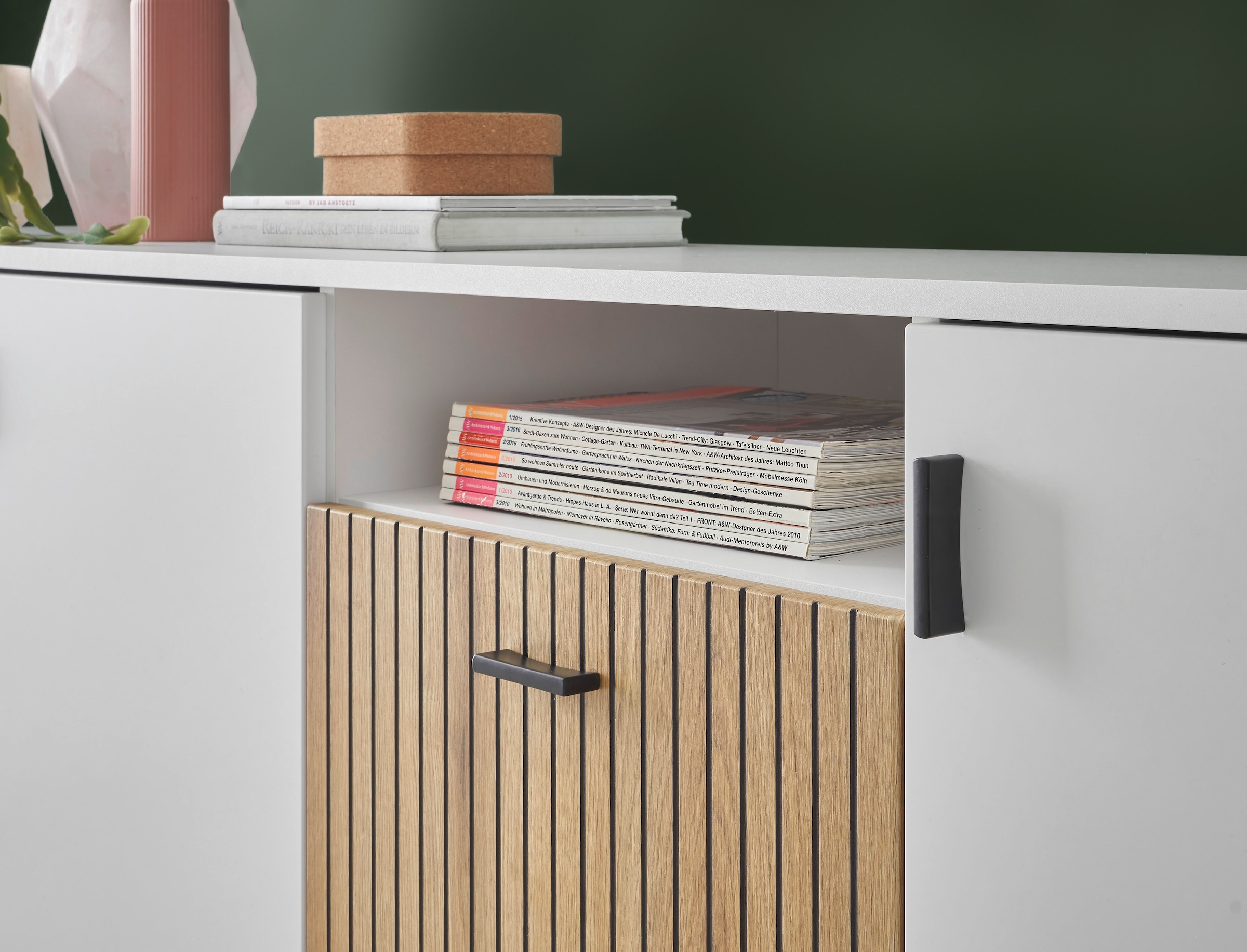 INOSIGN Sideboard »Hudson« in moderner Trendfarbe, Griffe aus Metall (Schwarz), Breite 200 cm