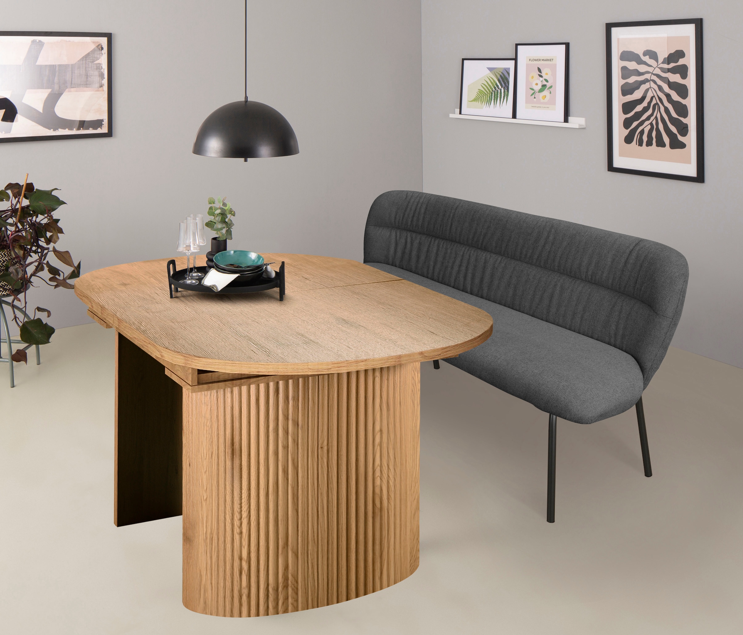 GOODproduct Esstisch »Gartempe« ausziehbar 160-210 cm, Synchronauszug, inkl Einlegeplatte, Breite 90cm