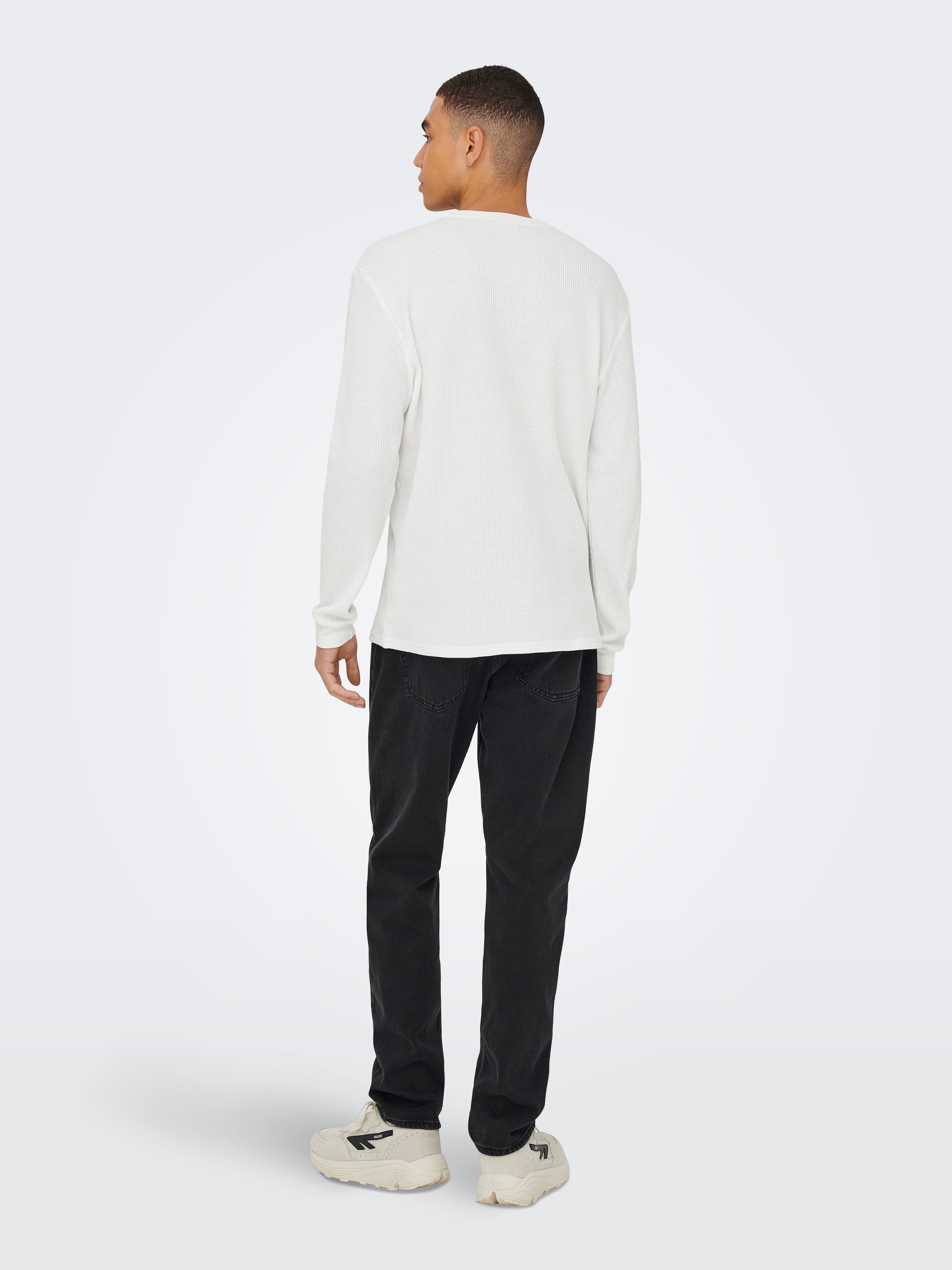ONLY & SONS T-shirt à manches longues »ONSTOBIE REG LS HENLEY TEE NOOS« mélange coton, coupe régulière