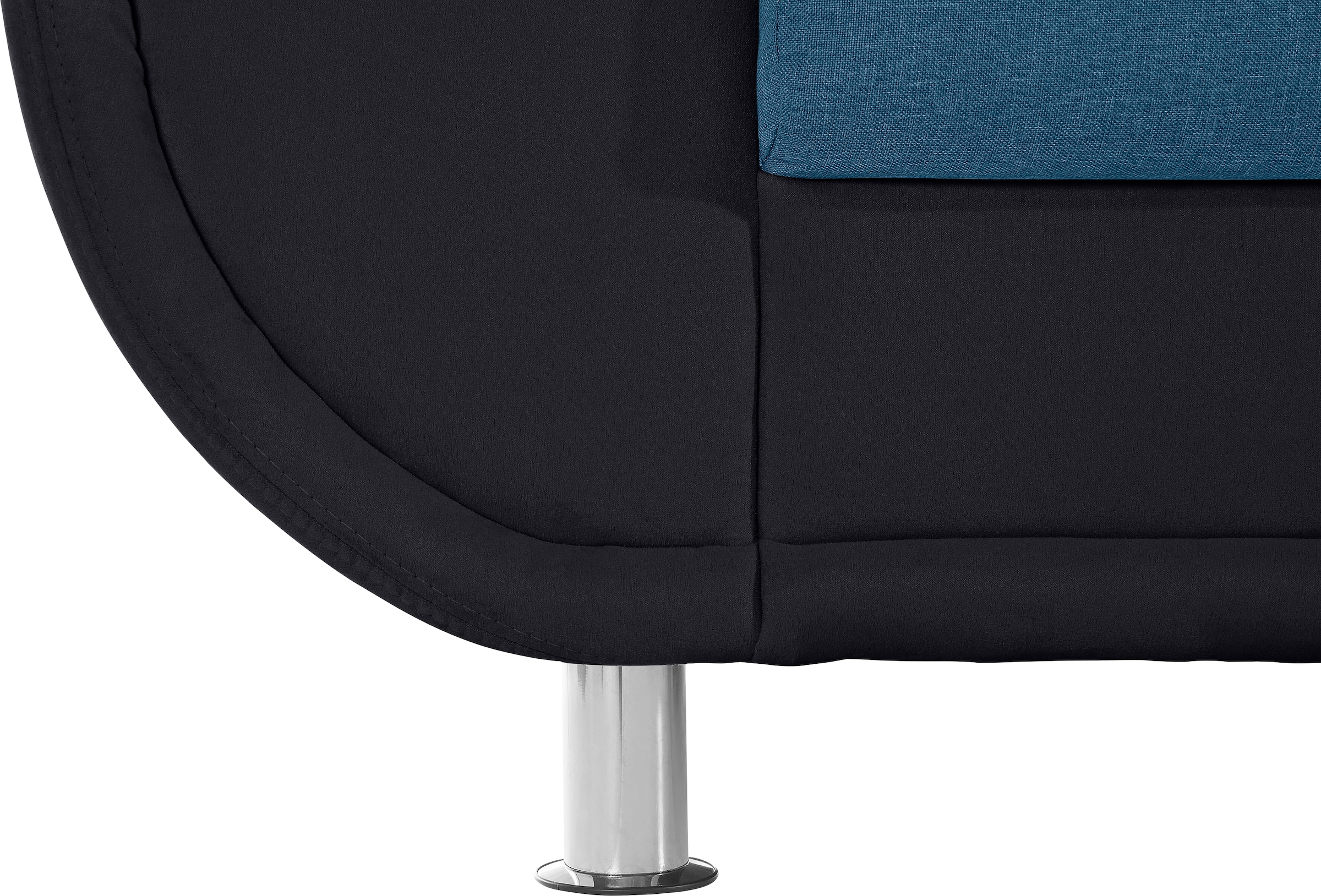 TRENDMANUFAKTUR Paysage de salon »Rondo III 320 cm, modern, im Materialmix, U-Form, Chromfüsse« au choix pour plus de confort avec ressorts ensachés, au choix avec fonction lit