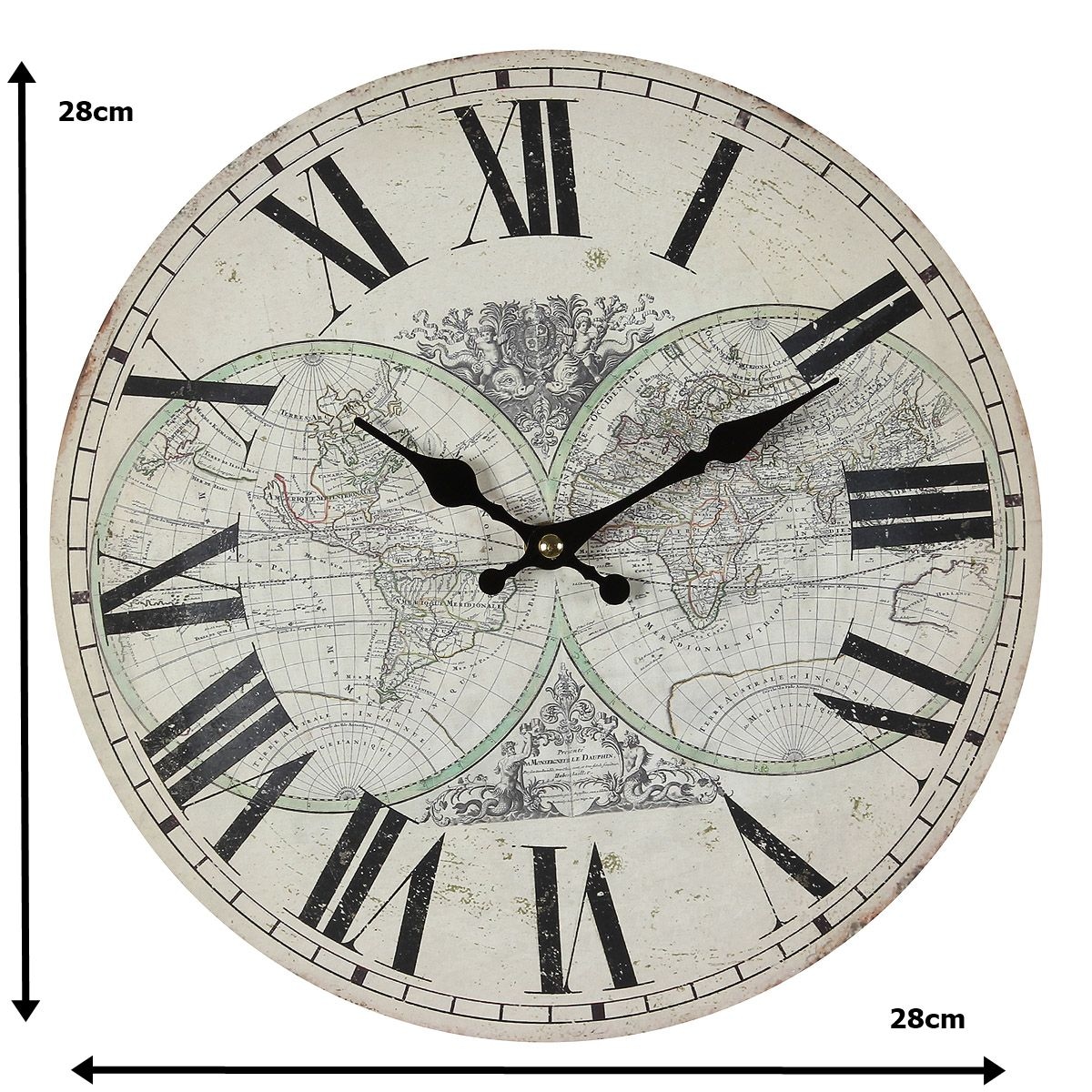 Ambiente Haus Wanduhr »Landkarte Wanduhr 28cm«