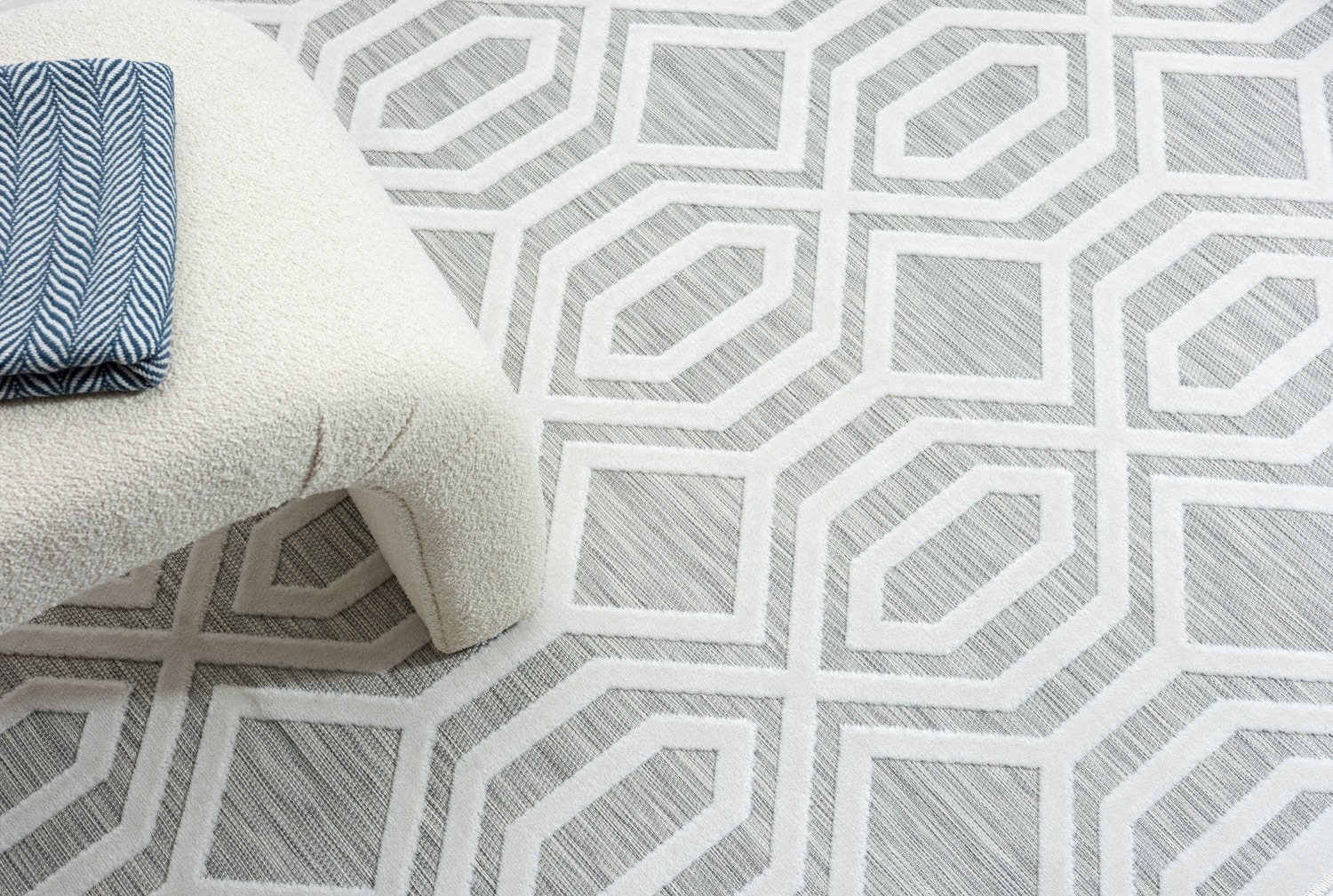 Myflair Möbel & Accessoires Teppich »Haven, LAGERRÄUMUNG!« rechteckig 8 mm Höhe Rauten Motiv, Hoch-Tief Effekt, Outdoor geeignet, Balkon, Terrasse