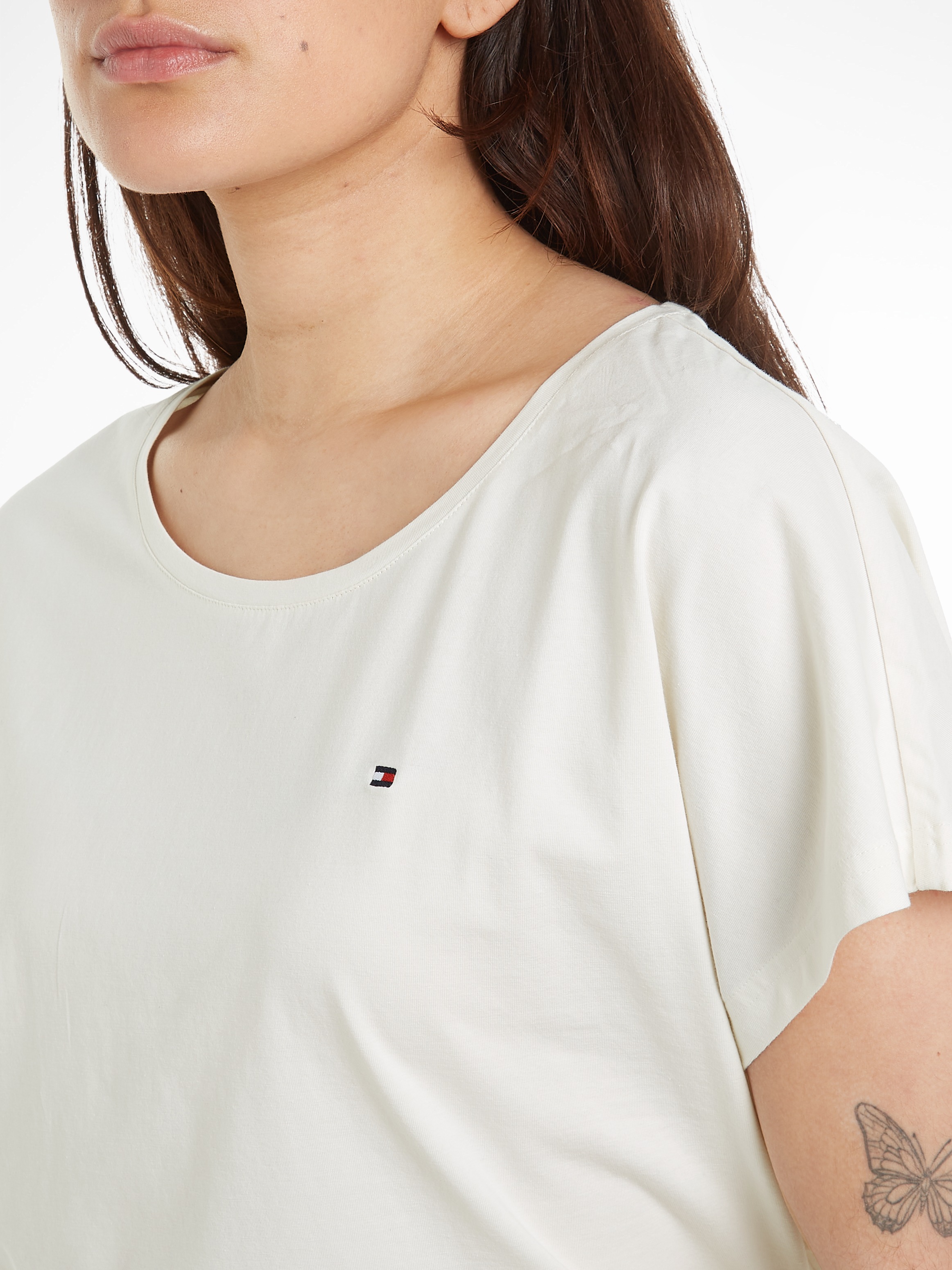 Tommy Hilfiger Underwear Shorty »SS PYJ SET WOVEN« Set, Shirt+Shorts, 2 pièces Shirt uni, Shorts gemustert