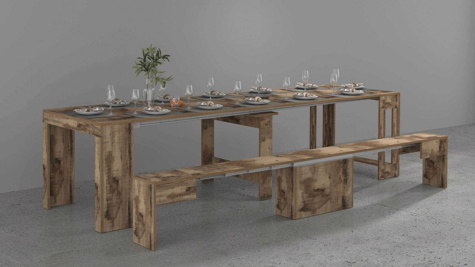 INOSIGN Sitzbank »Praktika, Sitzbank, Bank« 1 Stk. tlg. mit Auszugsfunktion, ausziehbar von 66  auf 290 cm