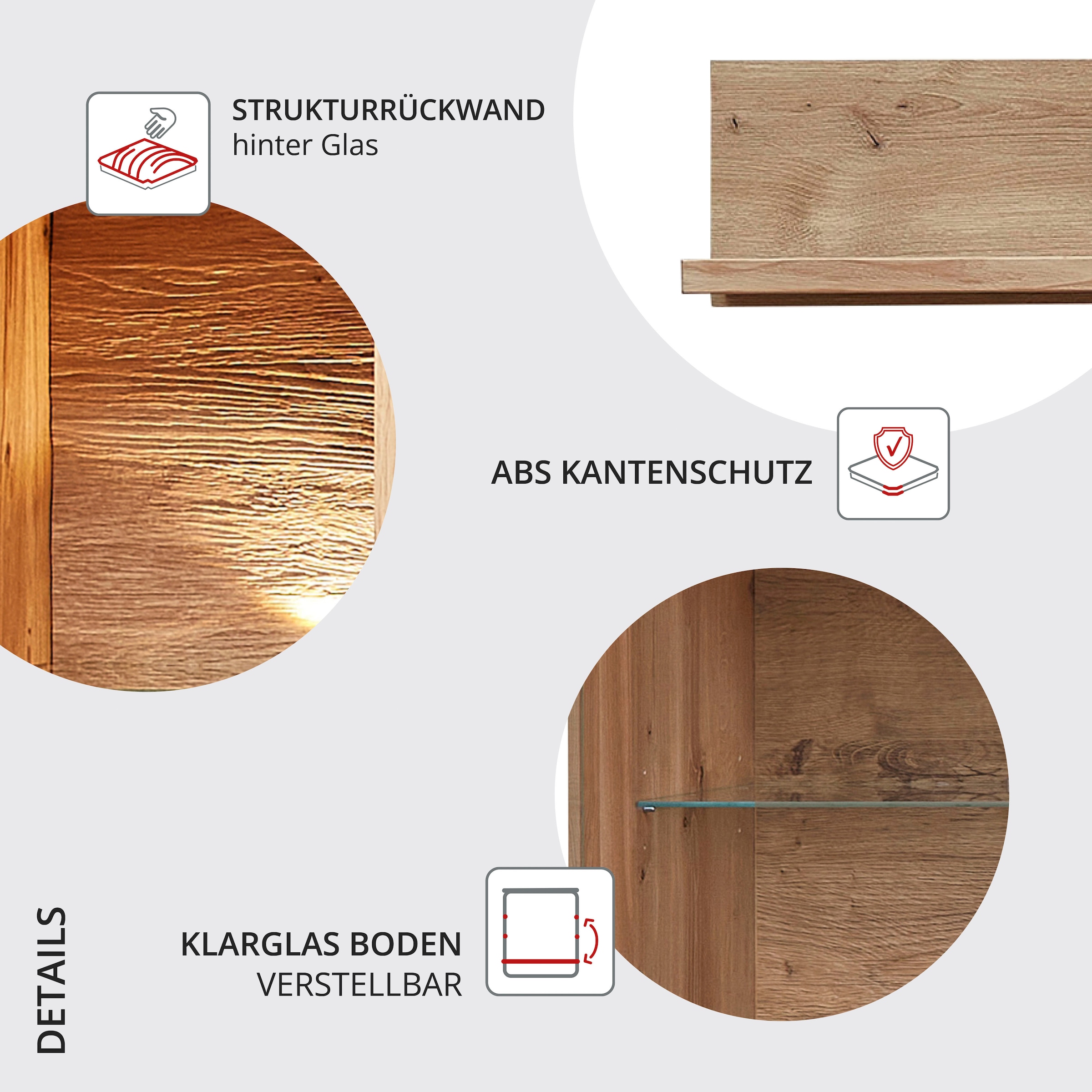 Wohnconcept Meuble mural »MALAGA Wohnwand, 305/194/49 ( BxHxT)« 4 cuis tlg.