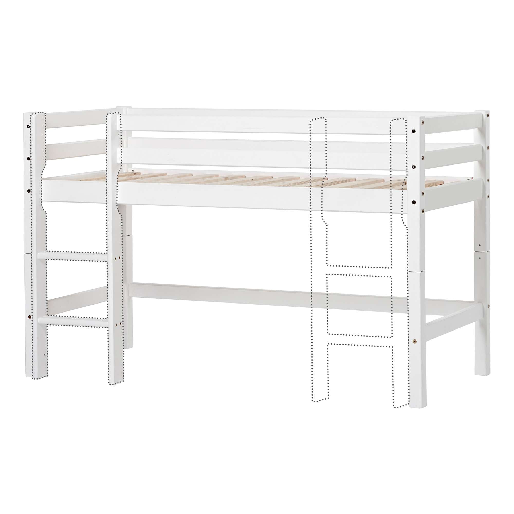 Hoppekids Lit superposé »ECO Dream, Kinderbett, Spielbett, Halbhohes Bett aus Massivholz« inkl. Vorhang-Set Creator, Bettgrösse & Matratze wählbar