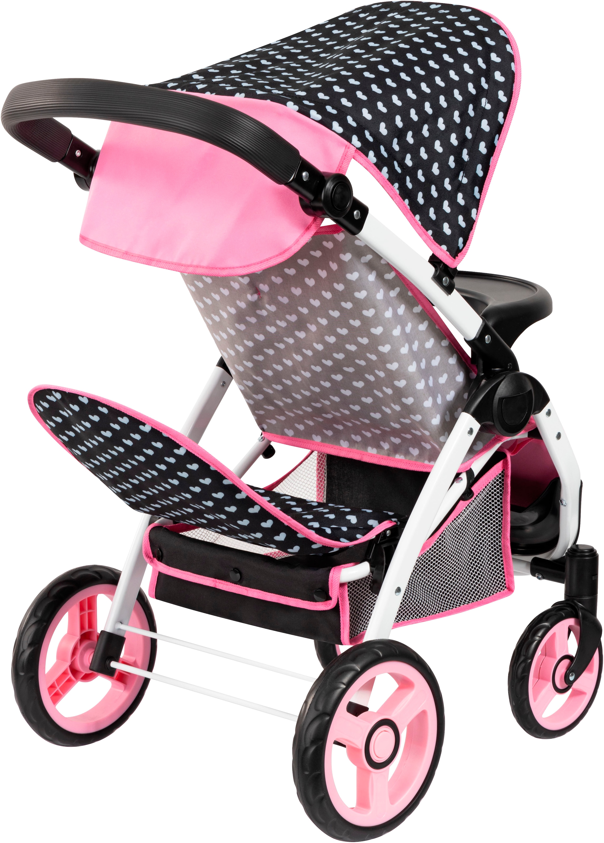 Bayer Puppen-Zwillingsbuggy »Twin Star, schwarz« mit Wickeltasche