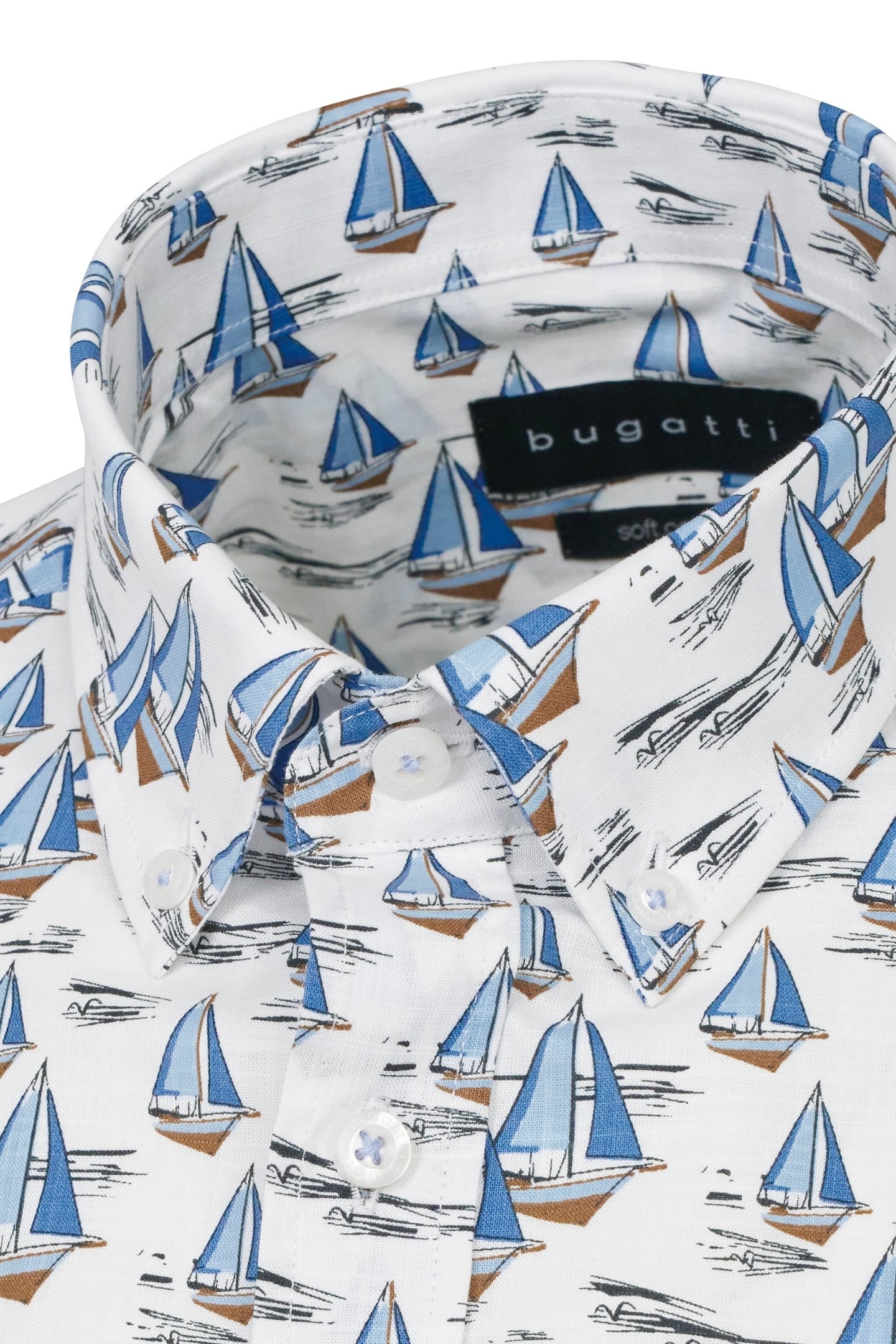 bugatti Kurzarmhemd mit Button-Down-Kragen