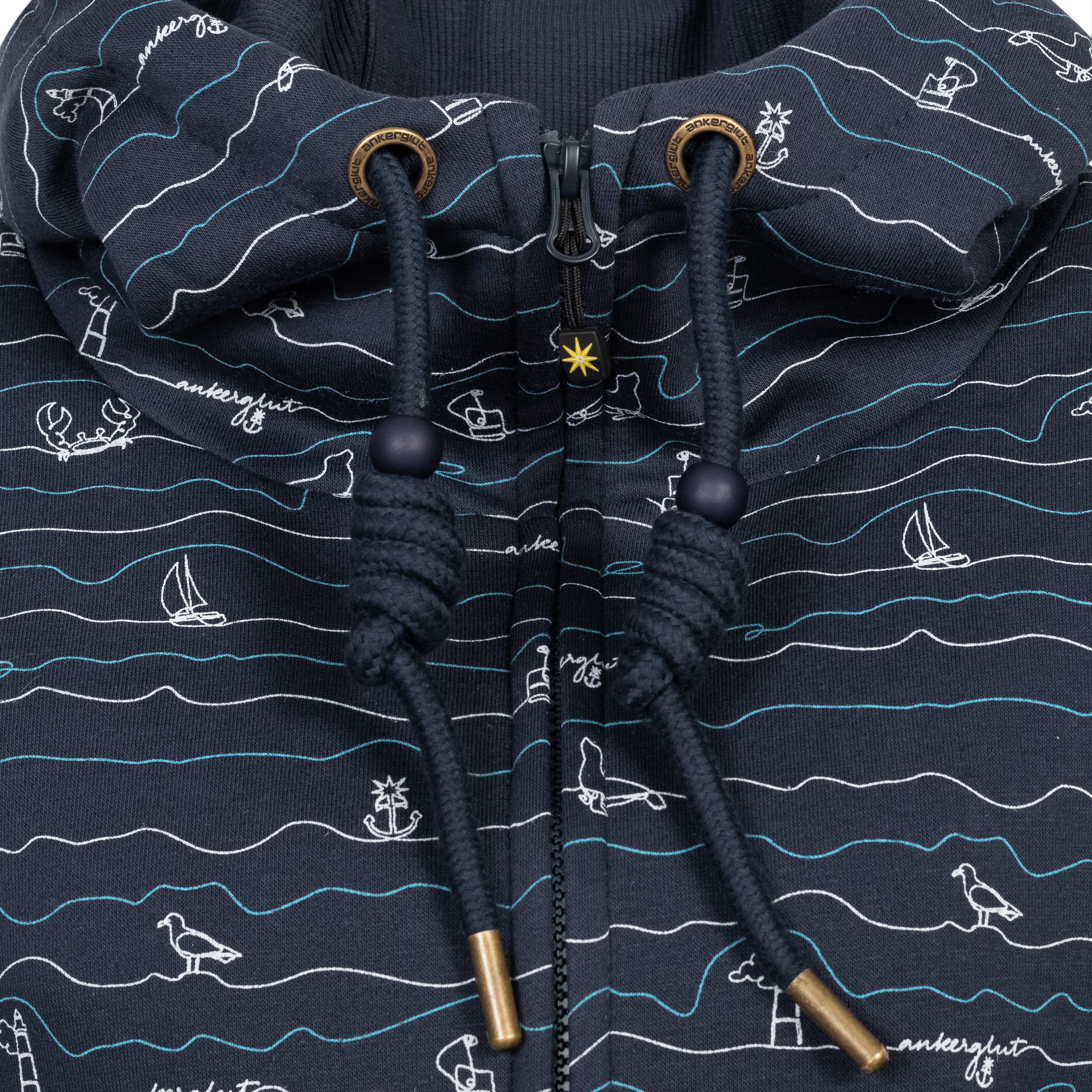 ankerglut Kapuzensweatshirt »ANKERGLUTWELLE«, Auch in Grossen Grössen erhältlich
