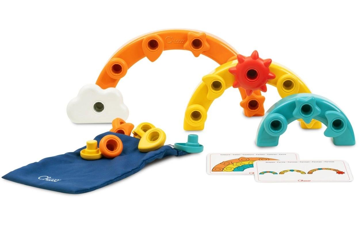 Chicco Jouets éducatifs »Regenbogen Steckspiel« Farbenfrohes Set für kreativen Spielspass und kognitive Entwicklung