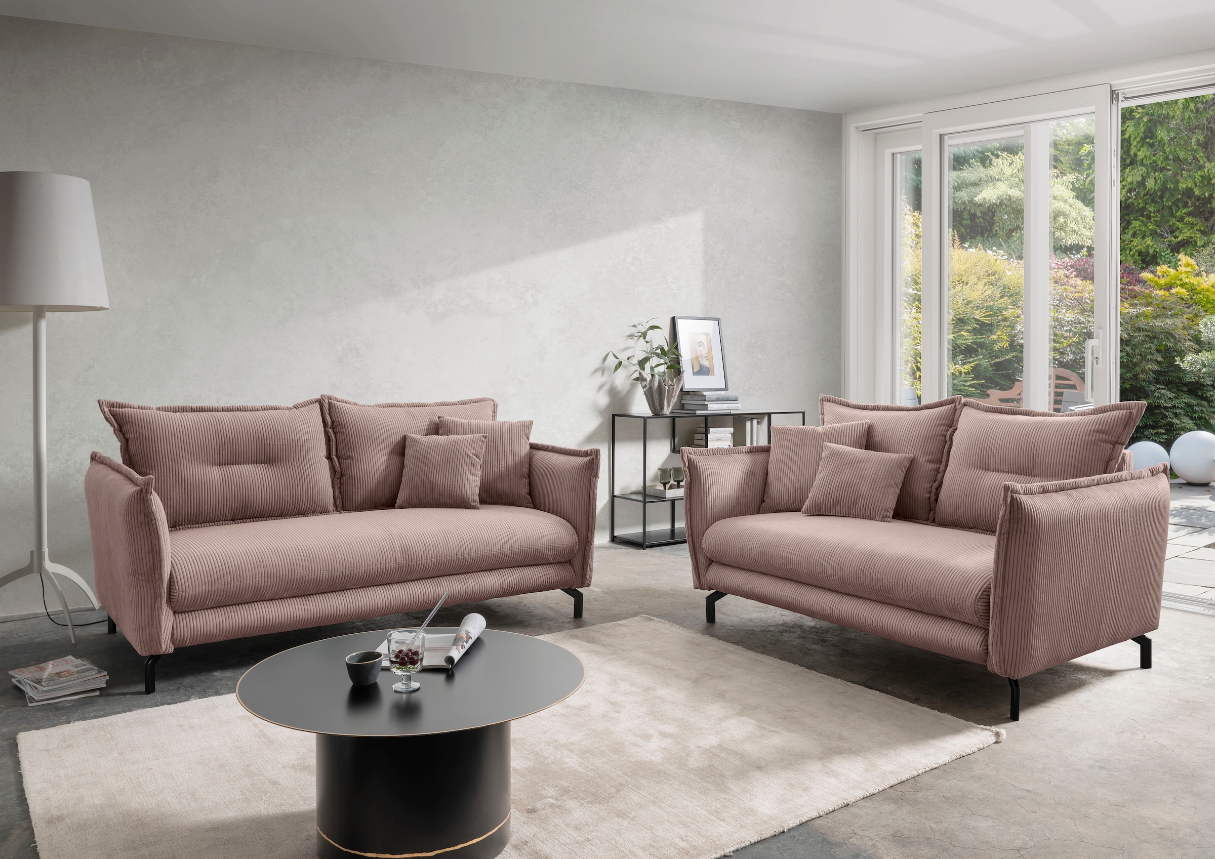 Home affaire 2-places »LAVA  Breite 168 cm, modern & elegant, aktuelle Kissenoptik, bequem« Armlehnen verstellbar